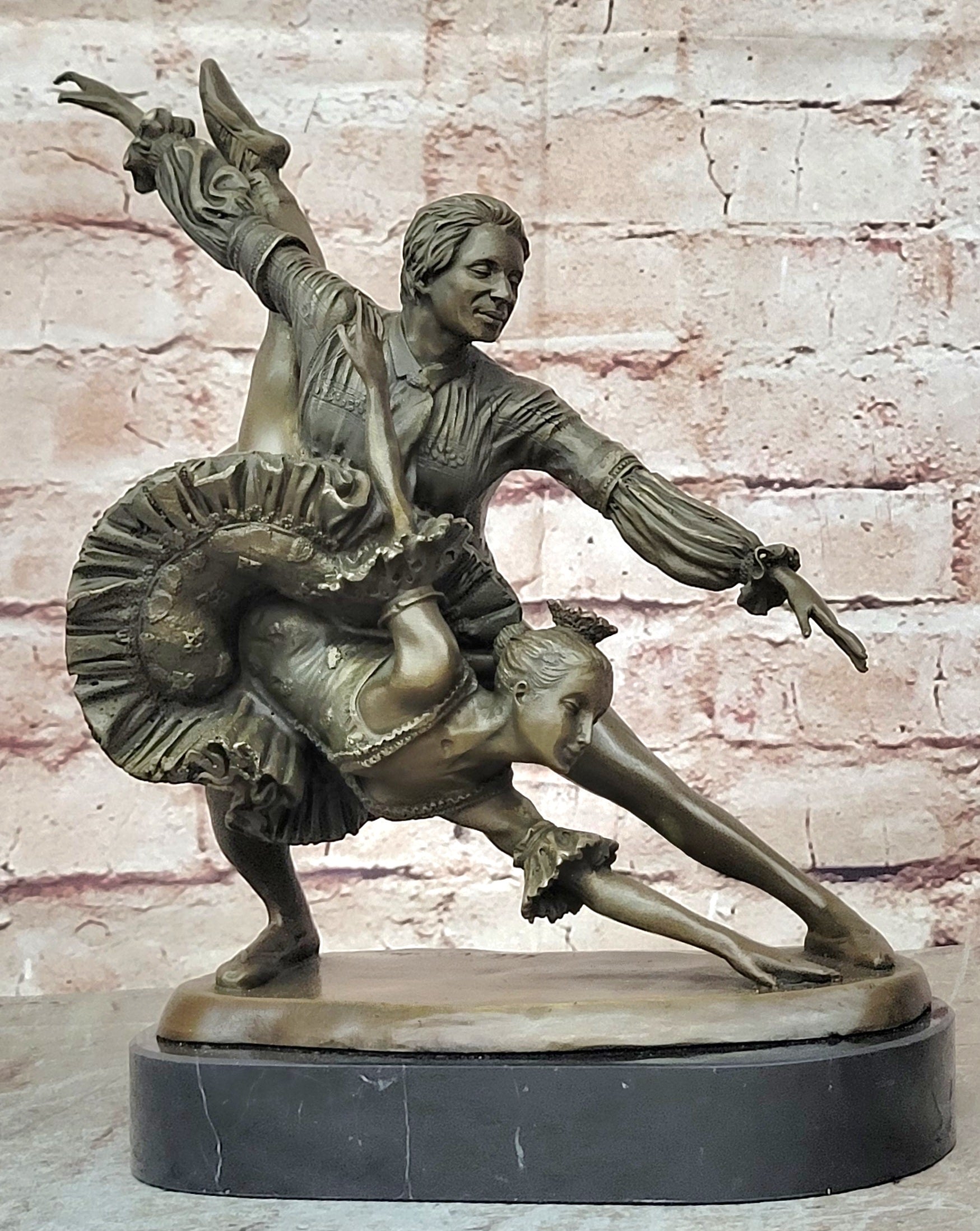Amazing Original Bronze Sculpture By Aldo Vitaleh. Two Ballet Dancers. Signed.  Artwork