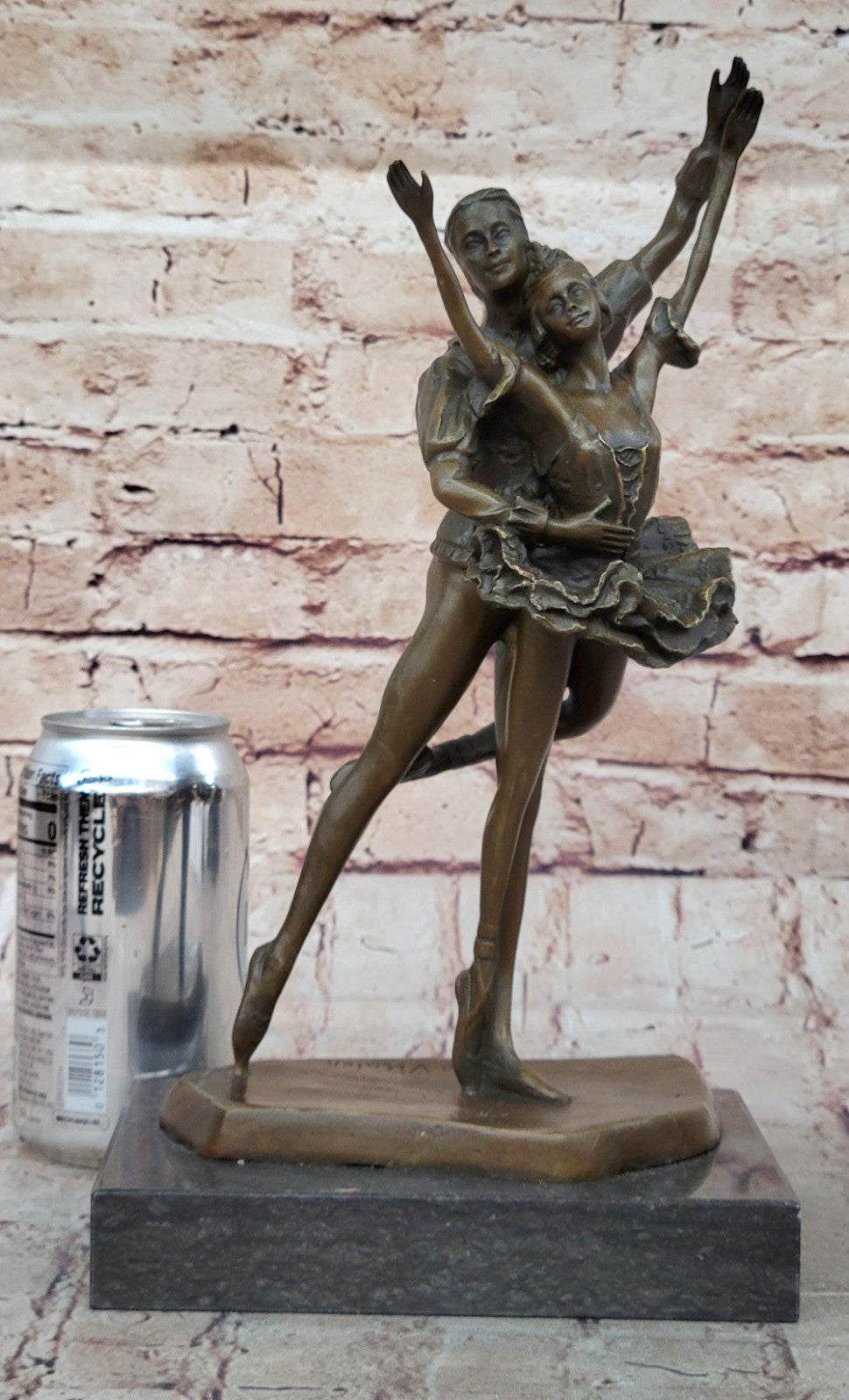 Handcrafted bronze sculpture SALE Ballerina Dancer Poised Vitaleh Signed