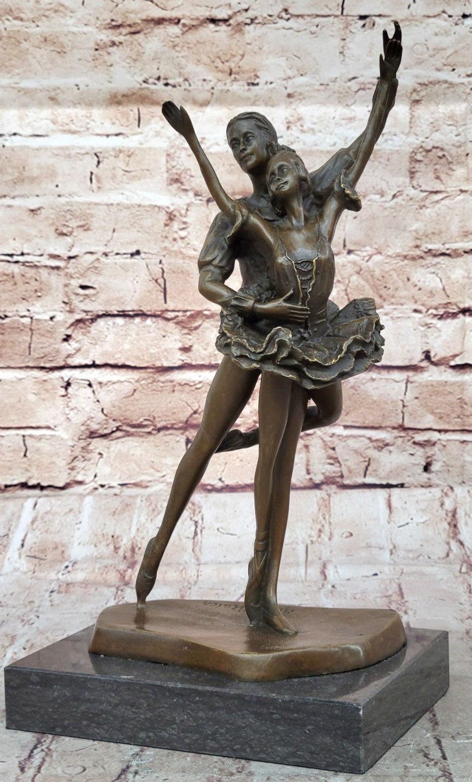 Handcrafted bronze sculpture SALE Ballerina Dancer Poised Vitaleh Signed