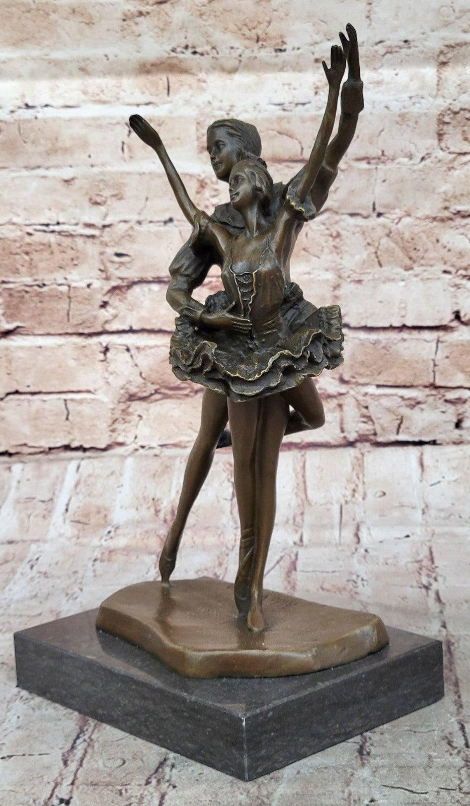 Handcrafted bronze sculpture SALE Ballerina Dancer Poised Vitaleh Signed