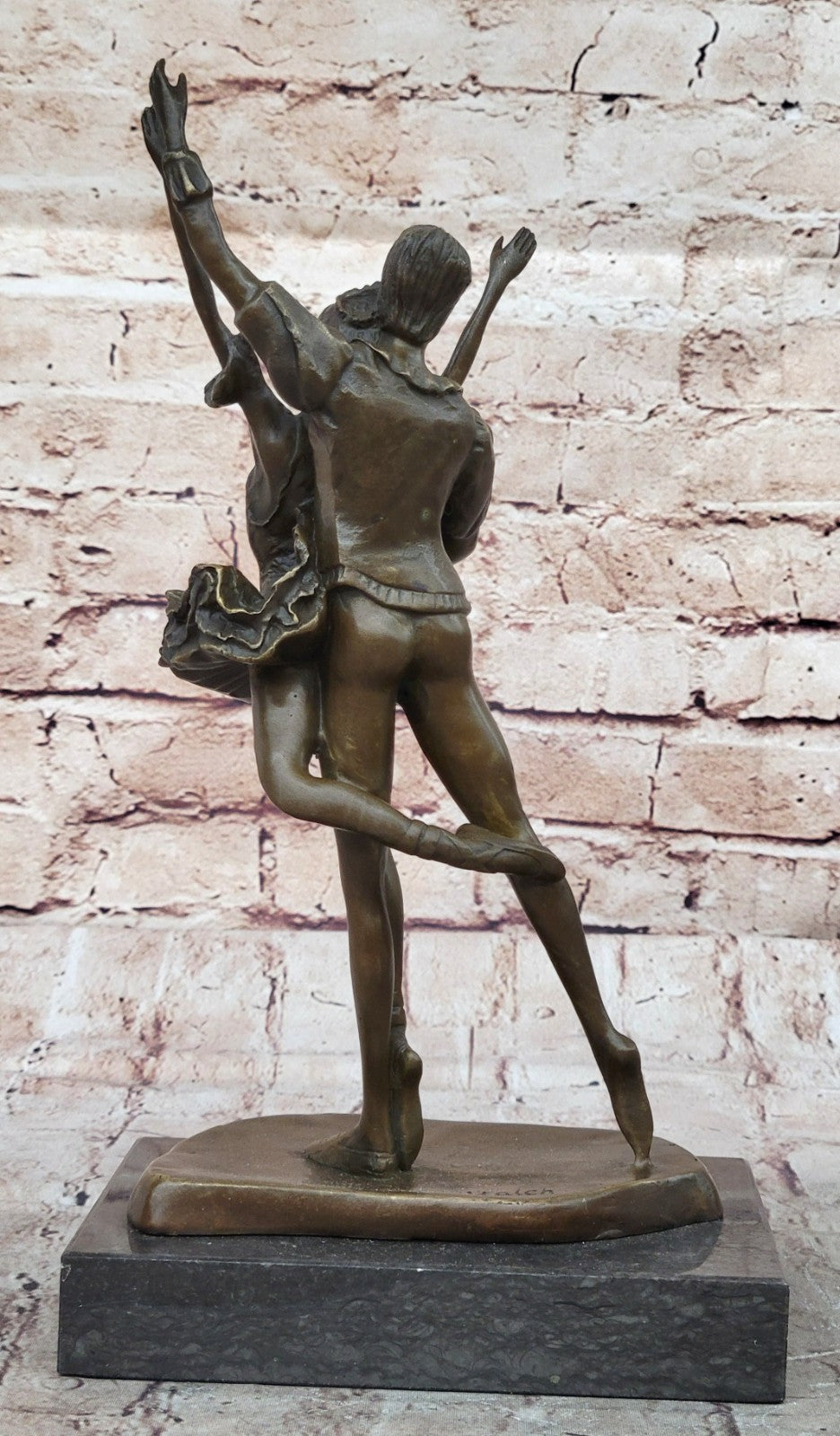 Handcrafted bronze sculpture SALE Ballerina Dancer Poised Vitaleh Signed