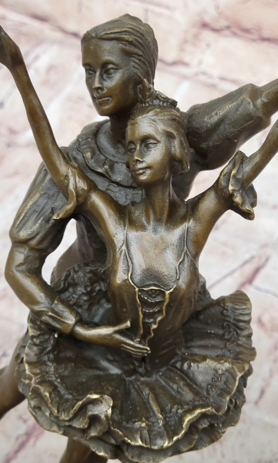 Handcrafted bronze sculpture SALE Ballerina Dancer Poised Vitaleh Signed