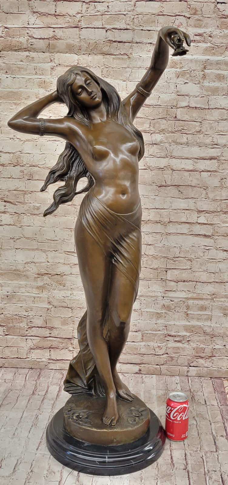 Exquisite Large Bronze Sculpture: Handcrafted Nude Venus by Moreau  Lost Wax Method