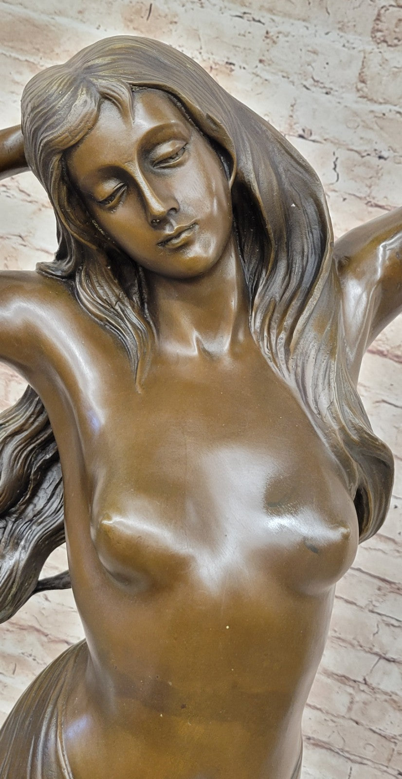Exquisite Large Bronze Sculpture: Handcrafted Nude Venus by Moreau  Lost Wax Method