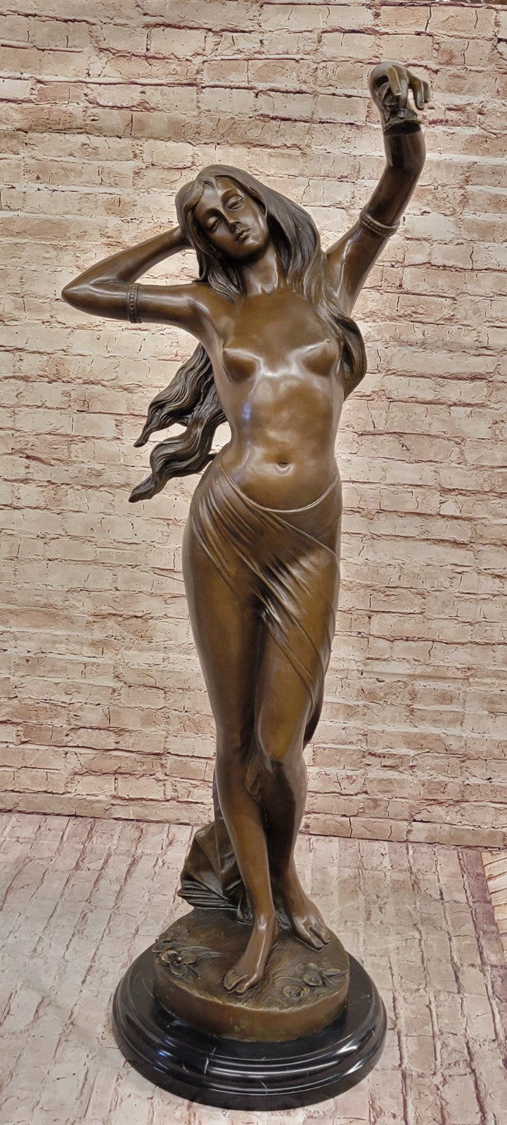 Exquisite Large Bronze Sculpture: Handcrafted Nude Venus by Moreau  Lost Wax Method
