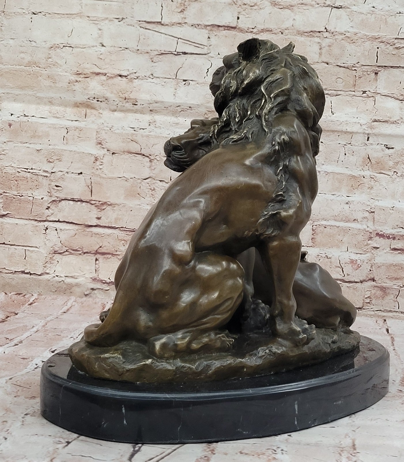 Hot Cast Lions Couple in Love Museum Quality Bronze Sculpture Statue Figurine