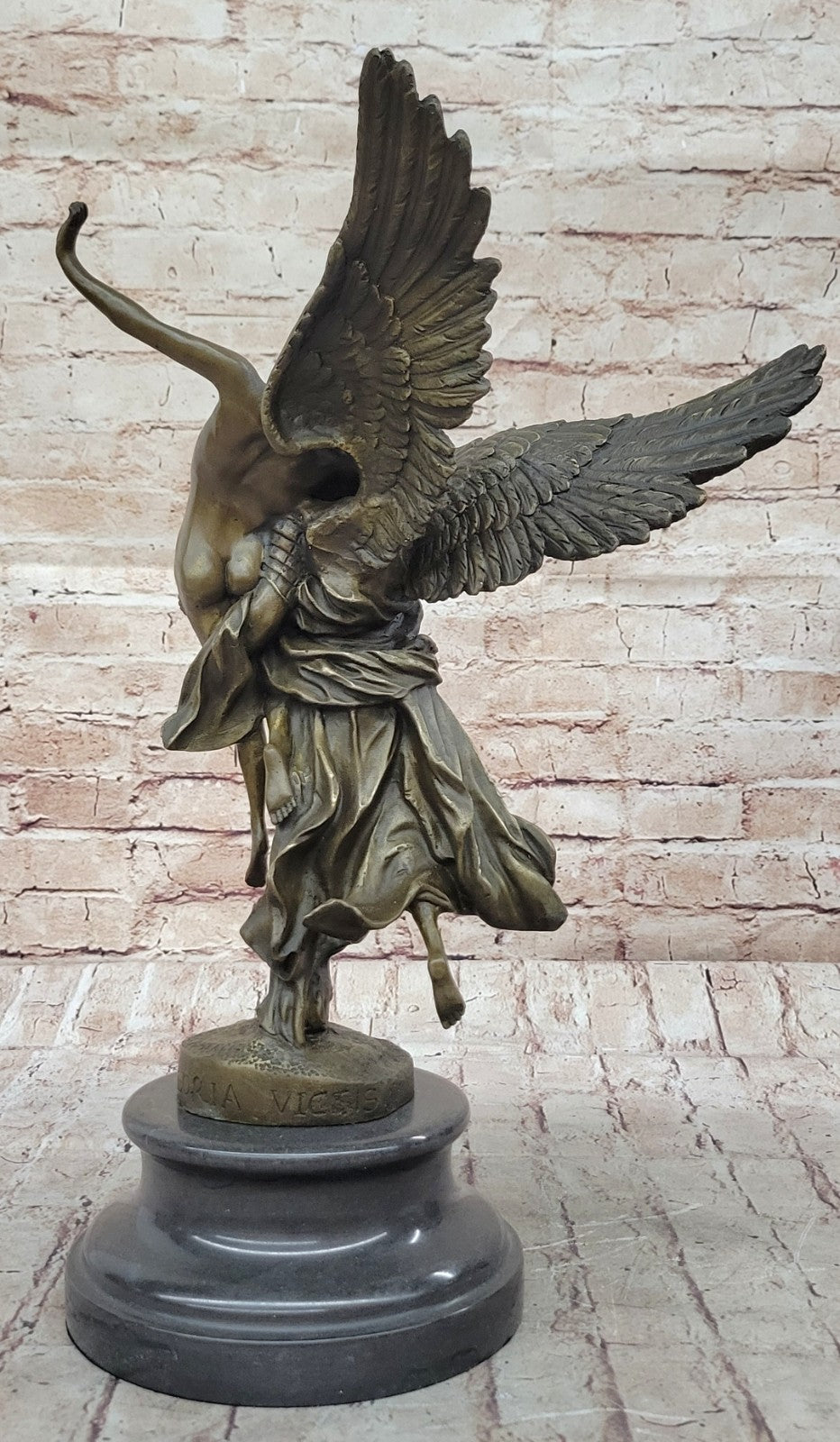 Bronze Statue Titled "Gloria Victis" the Winged Figure of Victory Hot Cast Figure