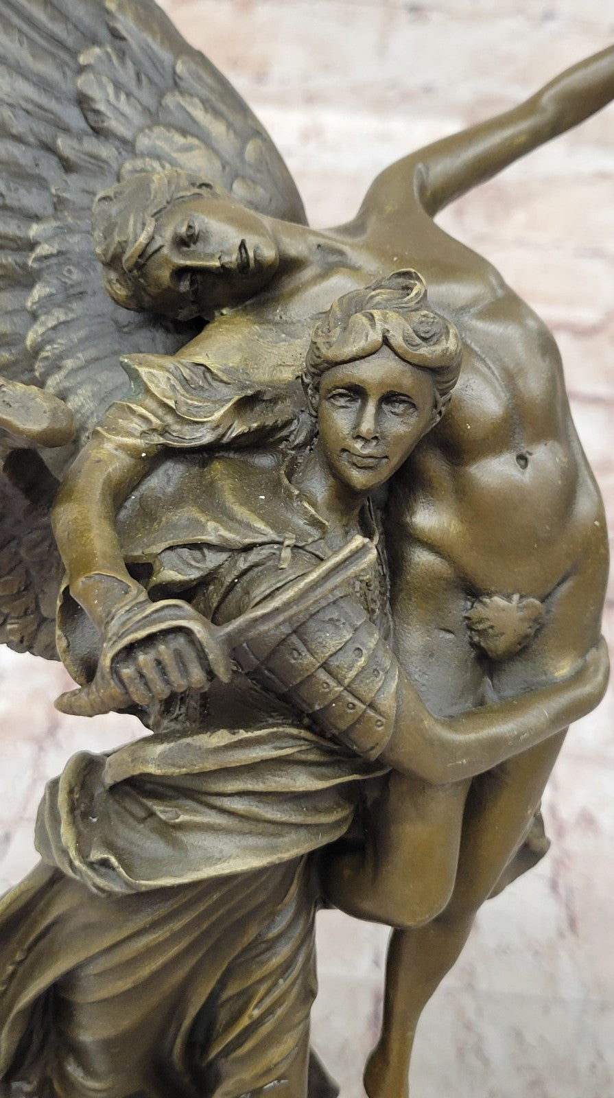 Bronze Statue Titled "Gloria Victis" the Winged Figure of Victory Hot Cast Figure