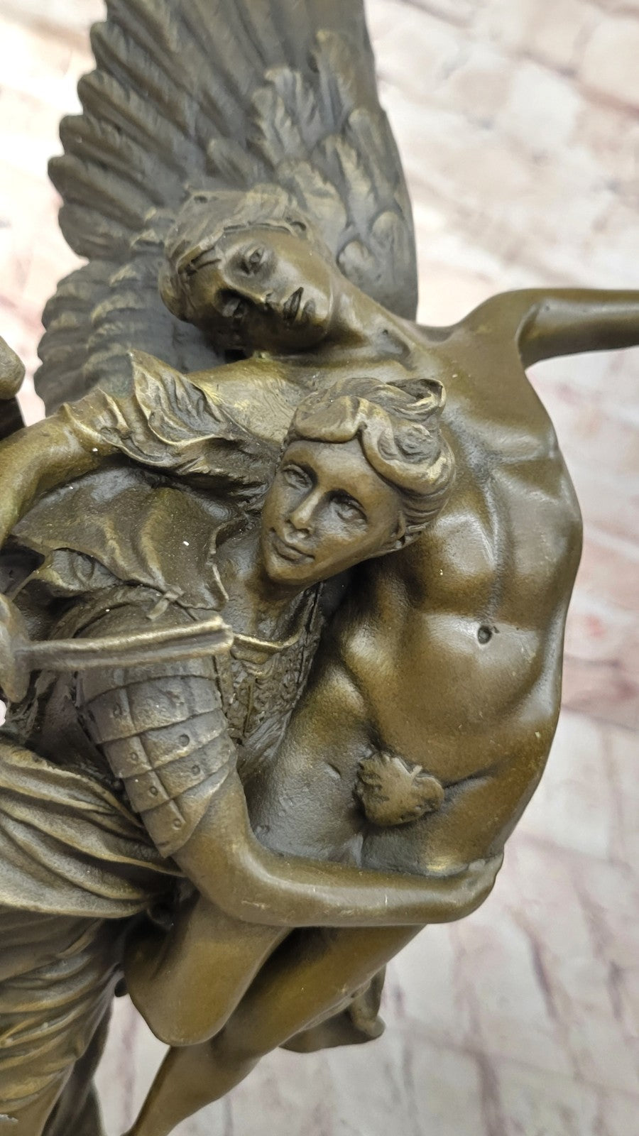 Bronze Statue Titled "Gloria Victis" the Winged Figure of Victory Hot Cast Figure