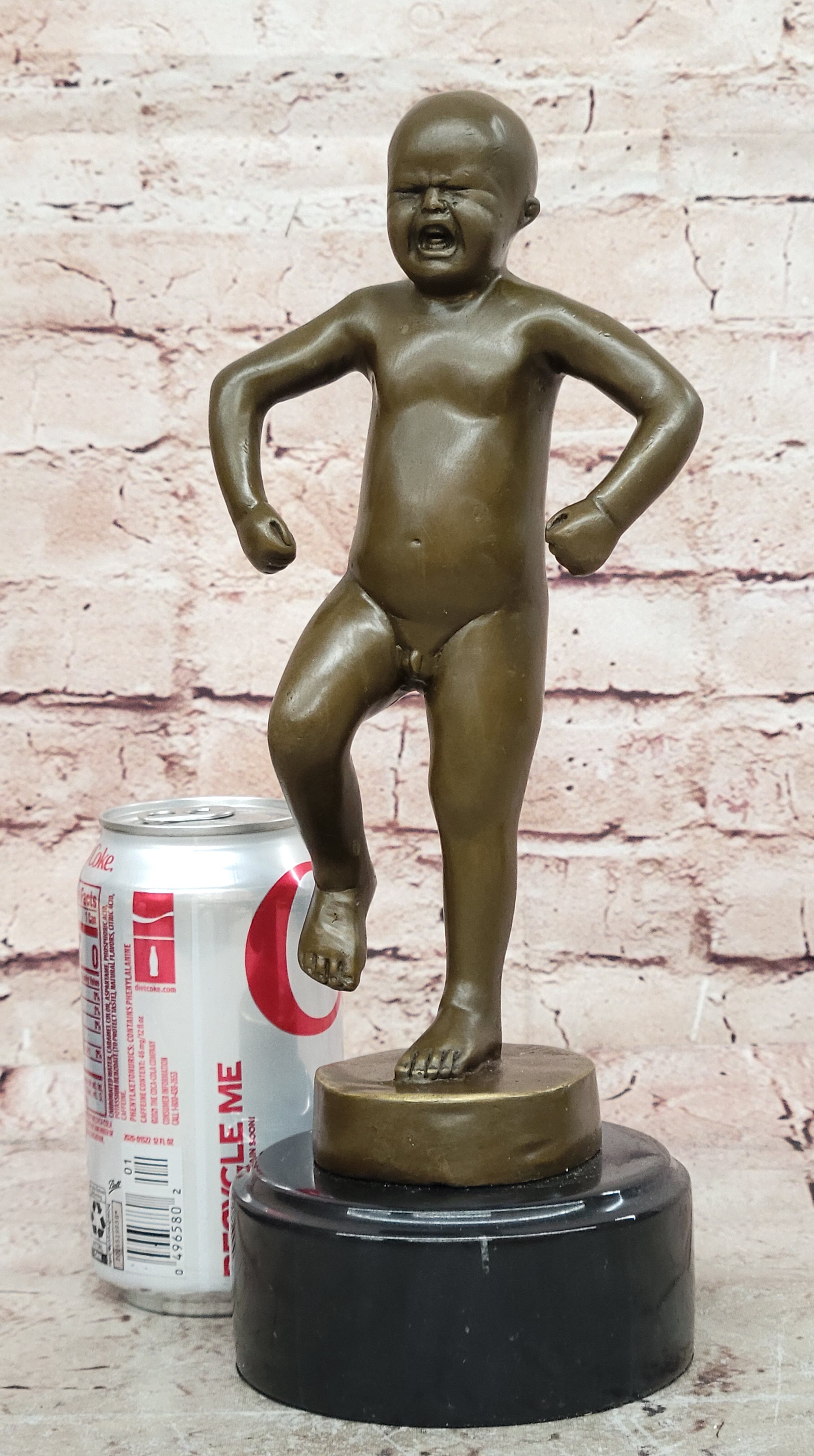 Art Deco Hand Made Baby crying Bronze sculpture by Lost wax Method Statue DEAL