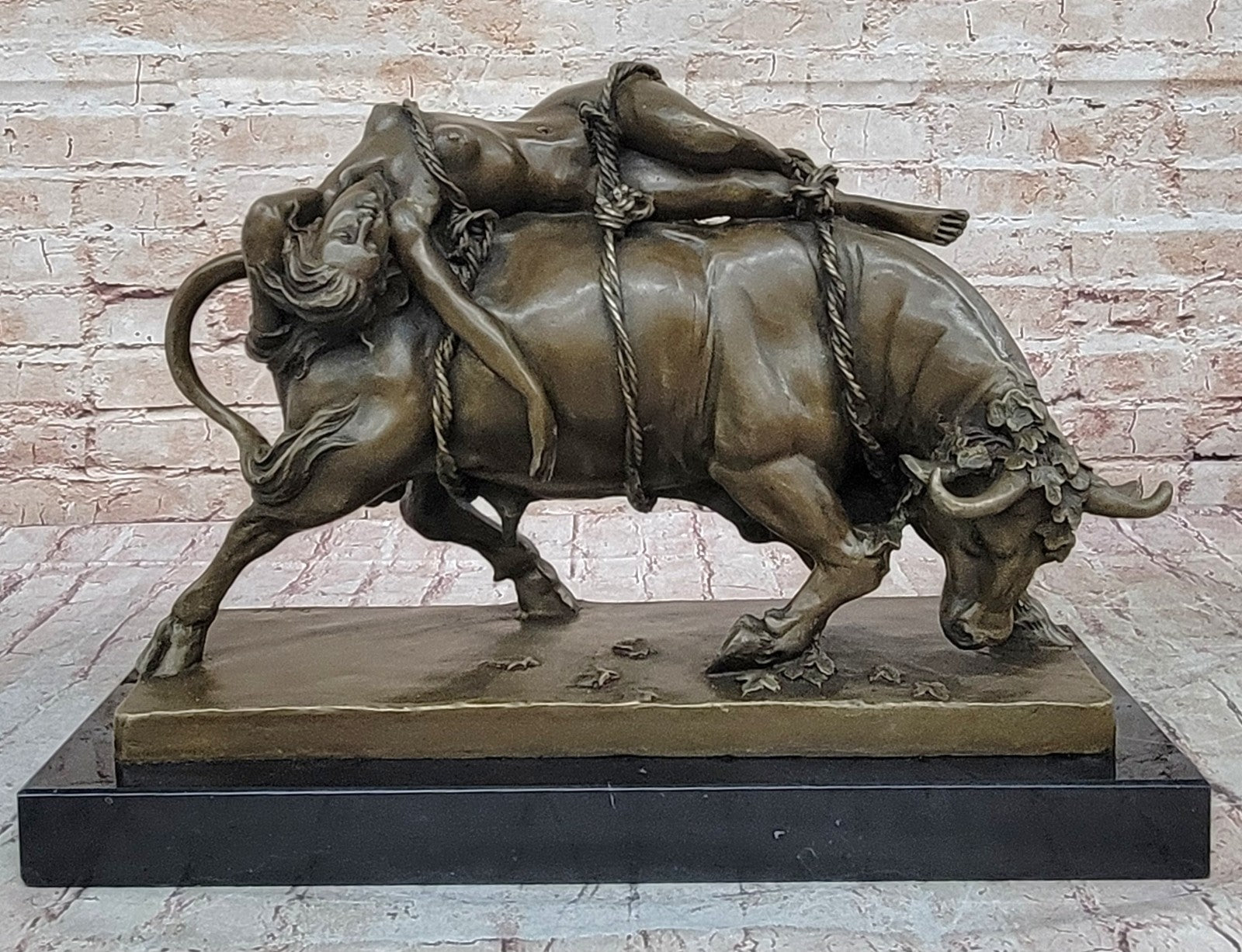 Handcrafted bronze sculpture SALE Bul Wild On Resting Lady Nude Original Signed