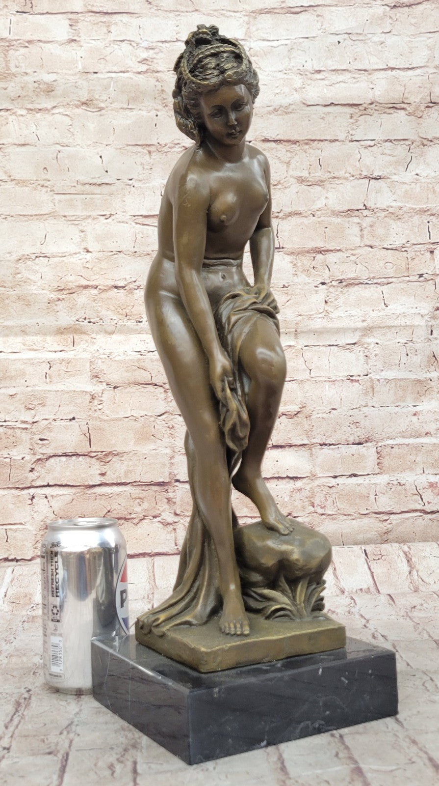 Handcrafted bronze sculpture SALE Origina Signed Woman Sexy Youthful Nude