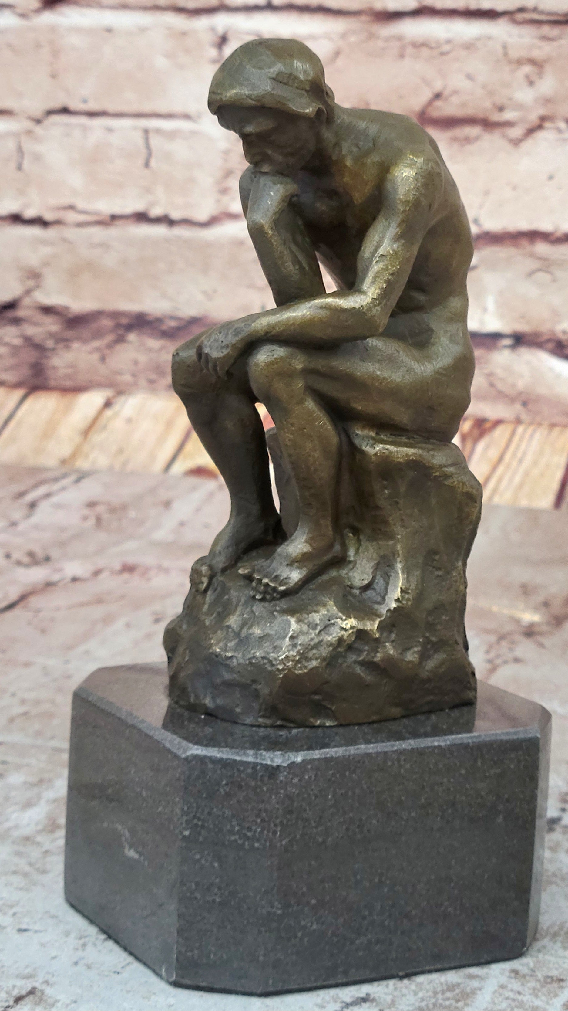 Collectible Figurine Bronze Decor Massive Extra Large Rodin Thinker Famous Work