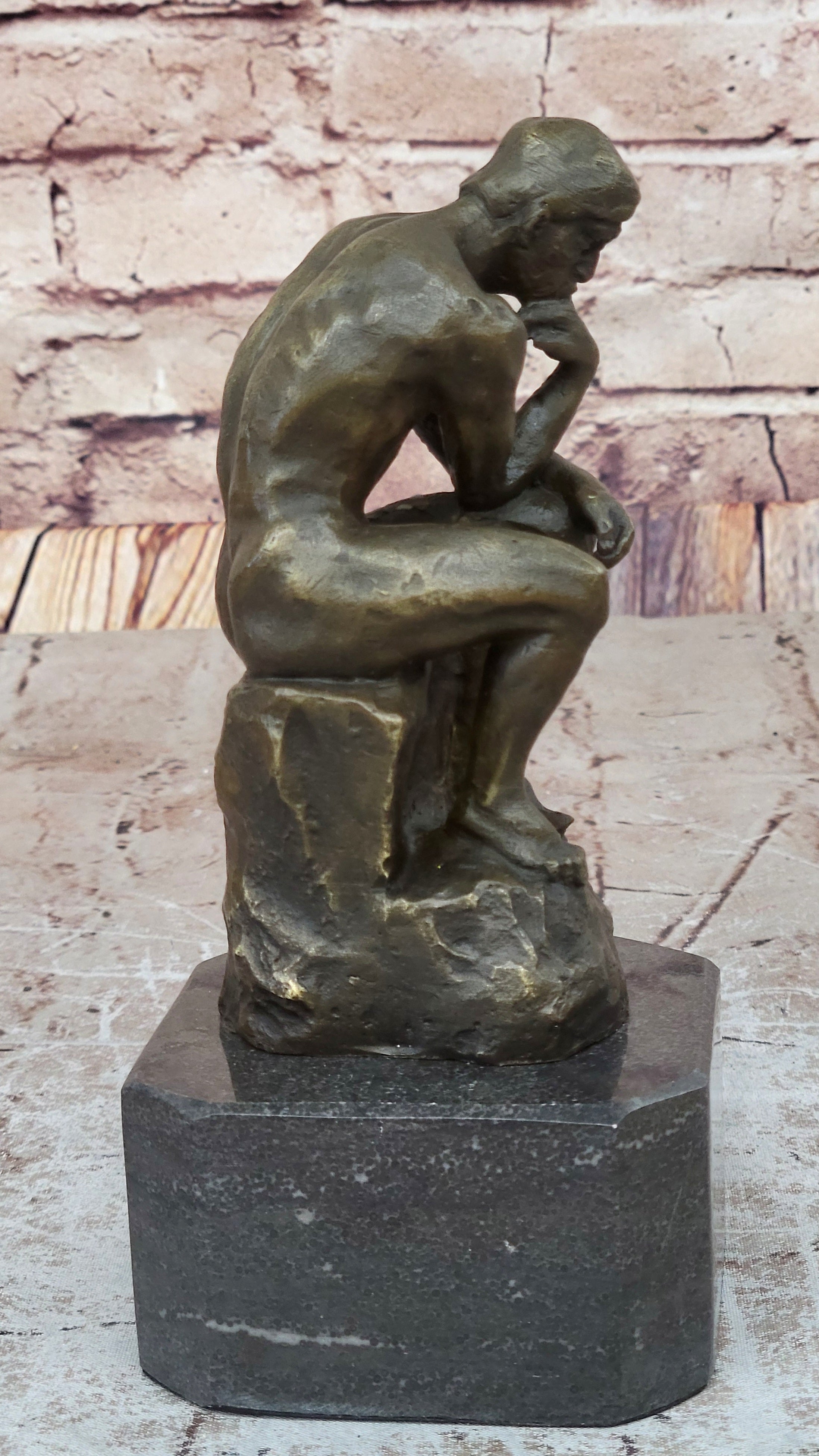 Collectible Figurine Bronze Decor Massive Extra Large Rodin Thinker Famous Work