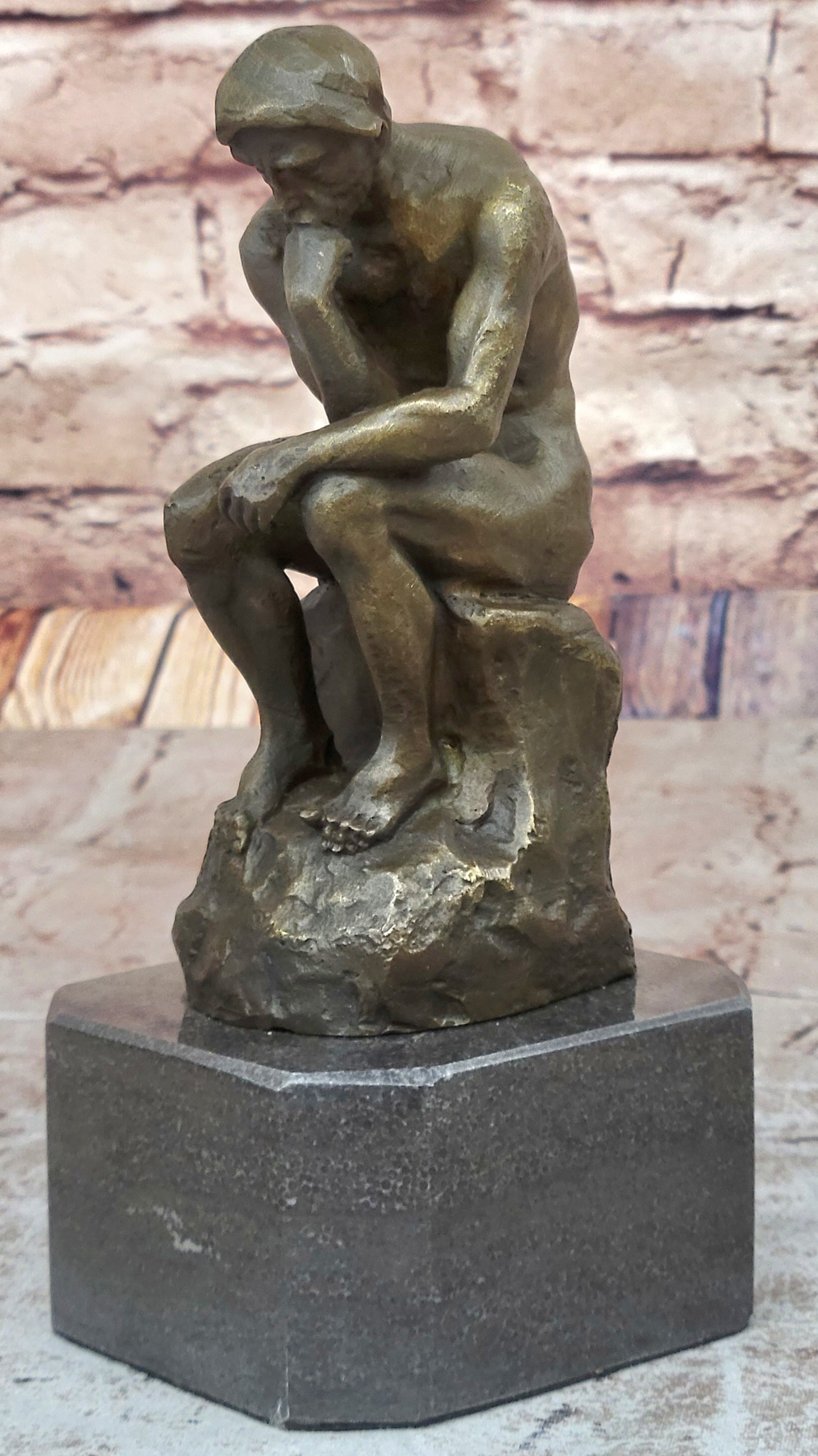 Collectible Figurine Bronze Decor Massive Extra Large Rodin Thinker Famous Work