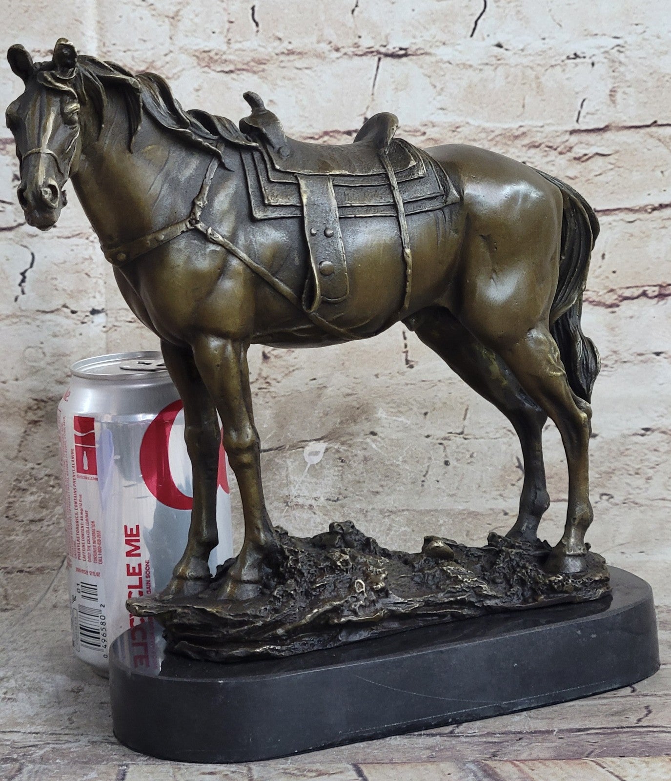 Hand Made Bronze Sculpture Staff Sgt Reckless Horse with saddle Home Decoration