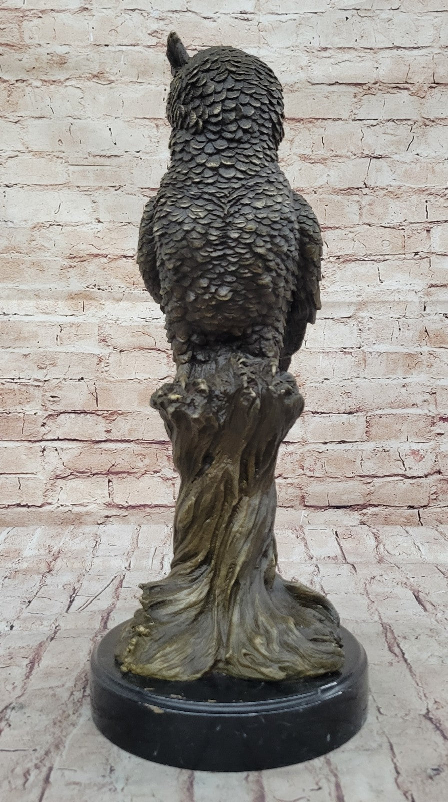 Perched Owl Hot Cast Bronze Signed Original Bronze Art Sculpture Statue Outdoor