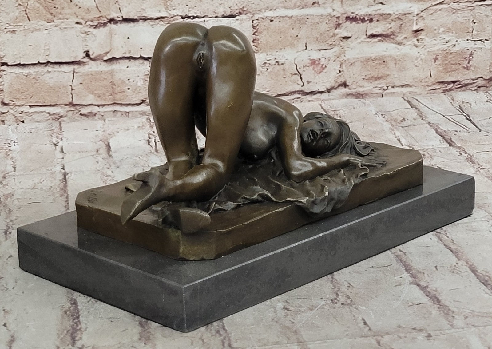Bronze Semi Nude Erotic Sculpture Statue Art Figurine Woman Figure Fantasy Art