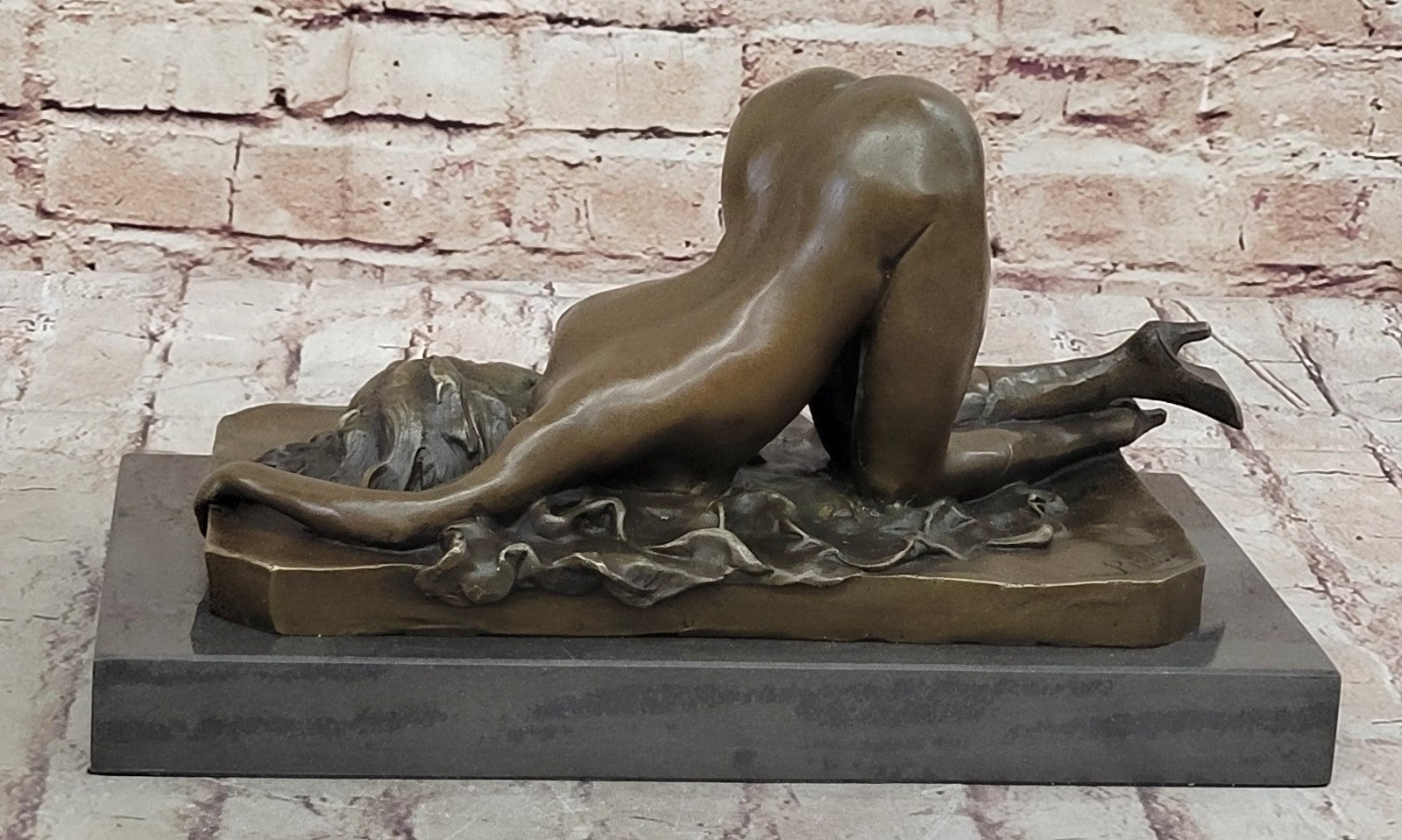 Bronze Semi Nude Erotic Sculpture Statue Art Figurine Woman Figure Fantasy Art