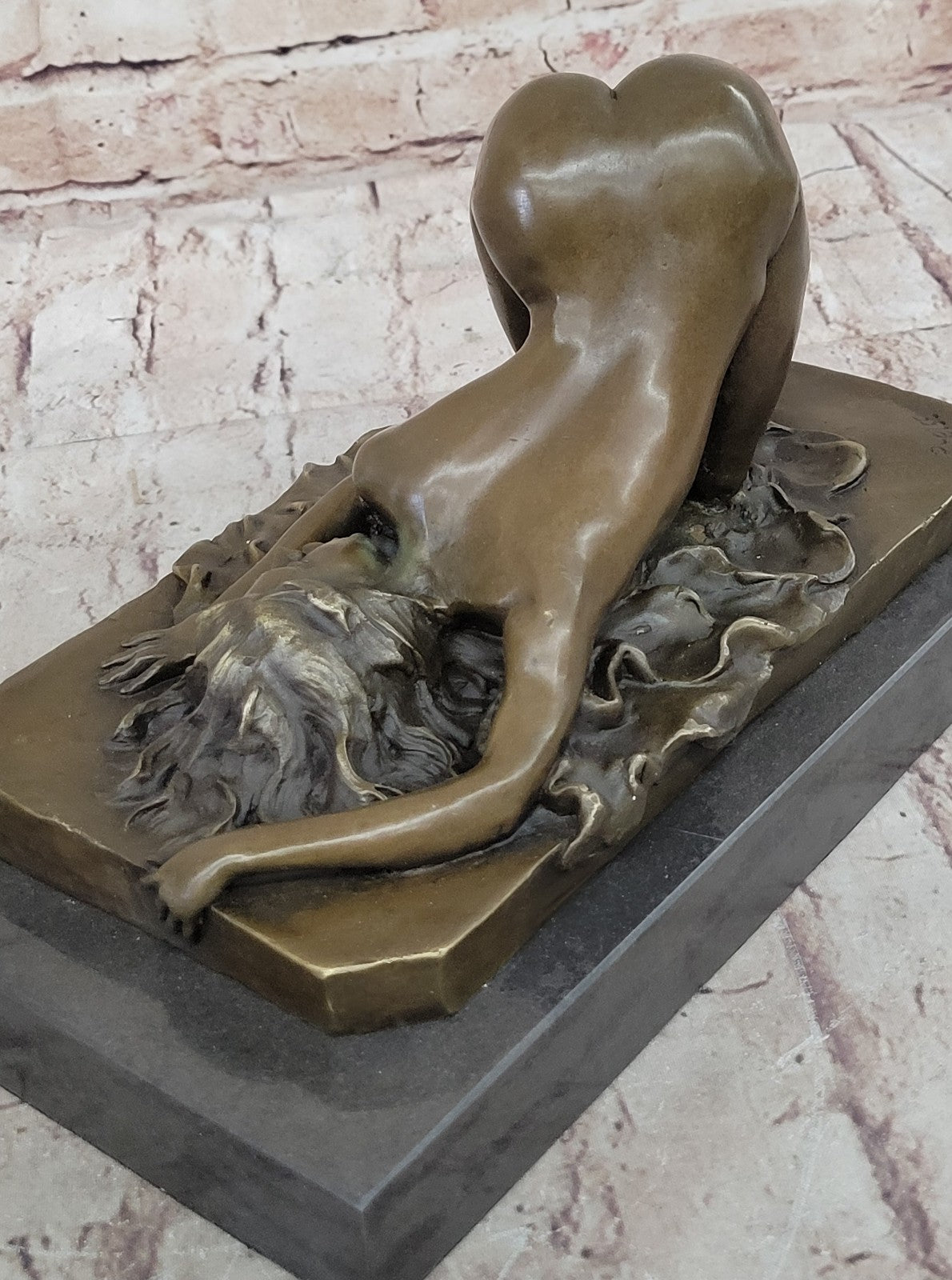 Bronze Semi Nude Erotic Sculpture Statue Art Figurine Woman Figure Fantasy Art