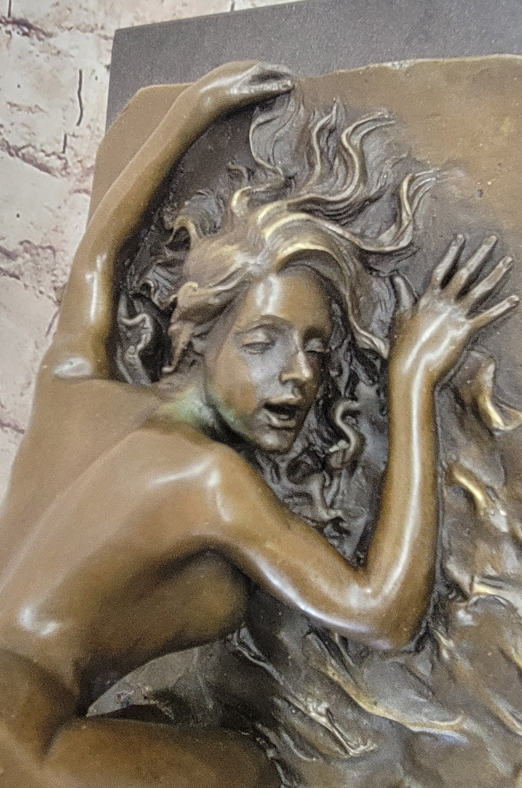 Bronze Semi Nude Erotic Sculpture Statue Art Figurine Woman Figure Fantasy Art