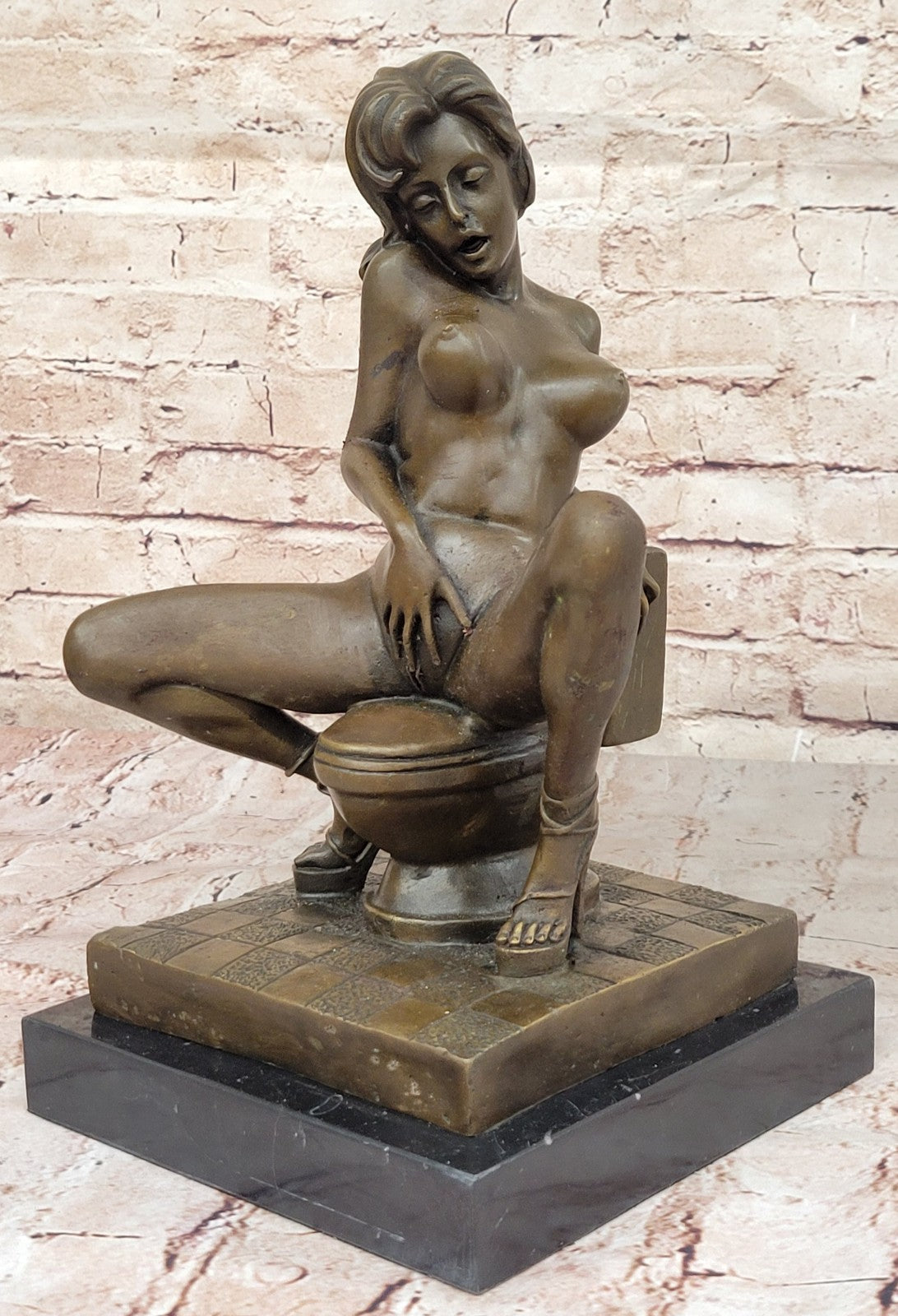 Highly Erotic Sexual Sex Bronze Sculpture Marble Base Figurine Statue Figurine