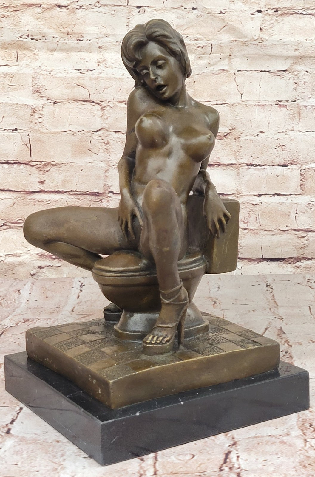 Highly Erotic Sexual Sex Bronze Sculpture Marble Base Figurine Statue Figurine