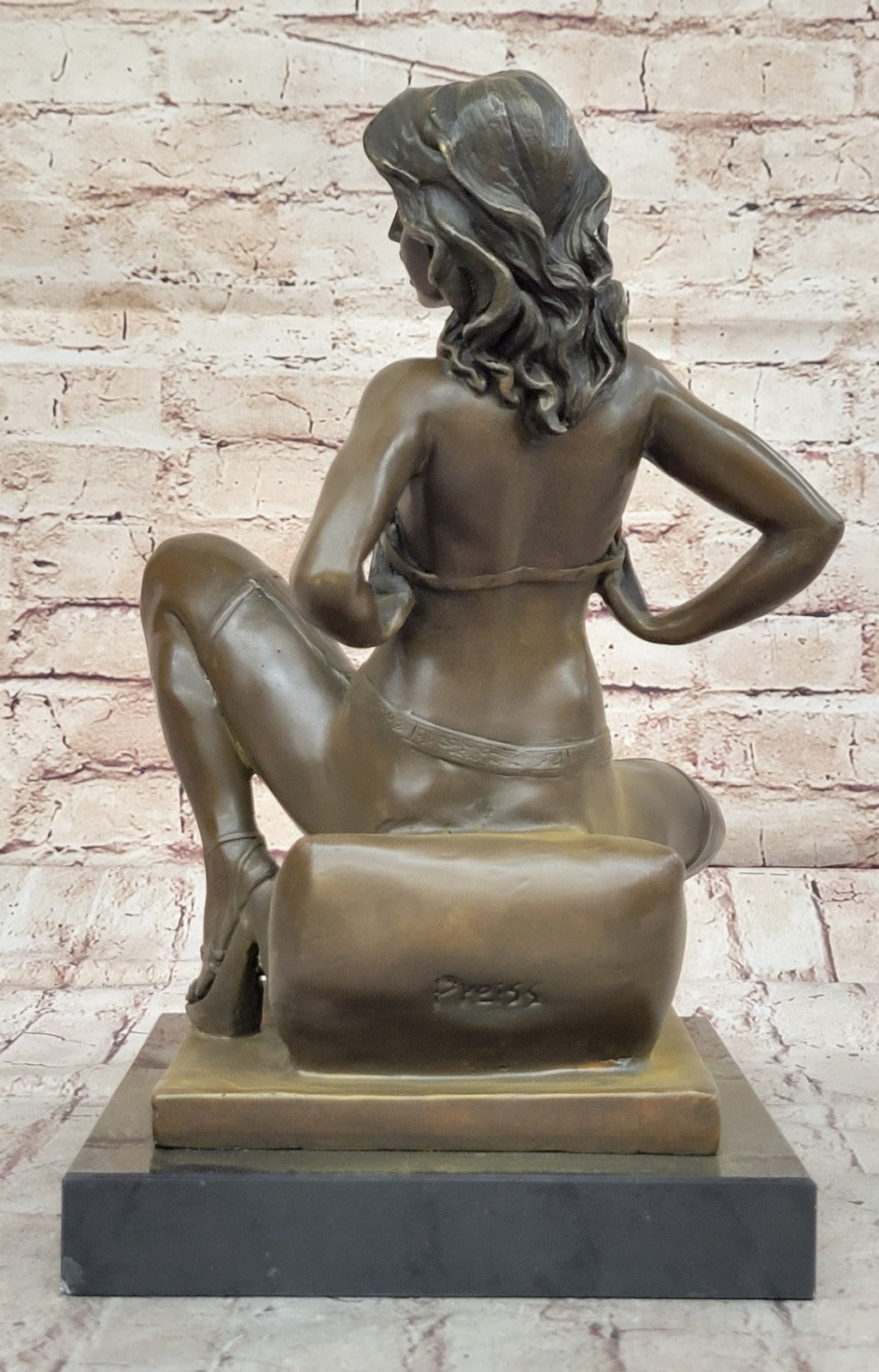 Bronze Hand Made Nude Women Sexual Art Sculpture Figurine with Marble Base Sale
