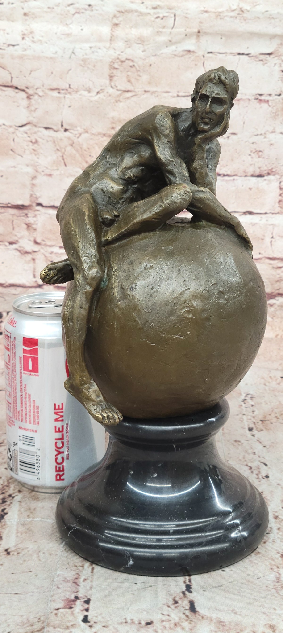 Nude Male Figure Partner Athlete Husband Wedding Gift Bronze Art Marble Statue