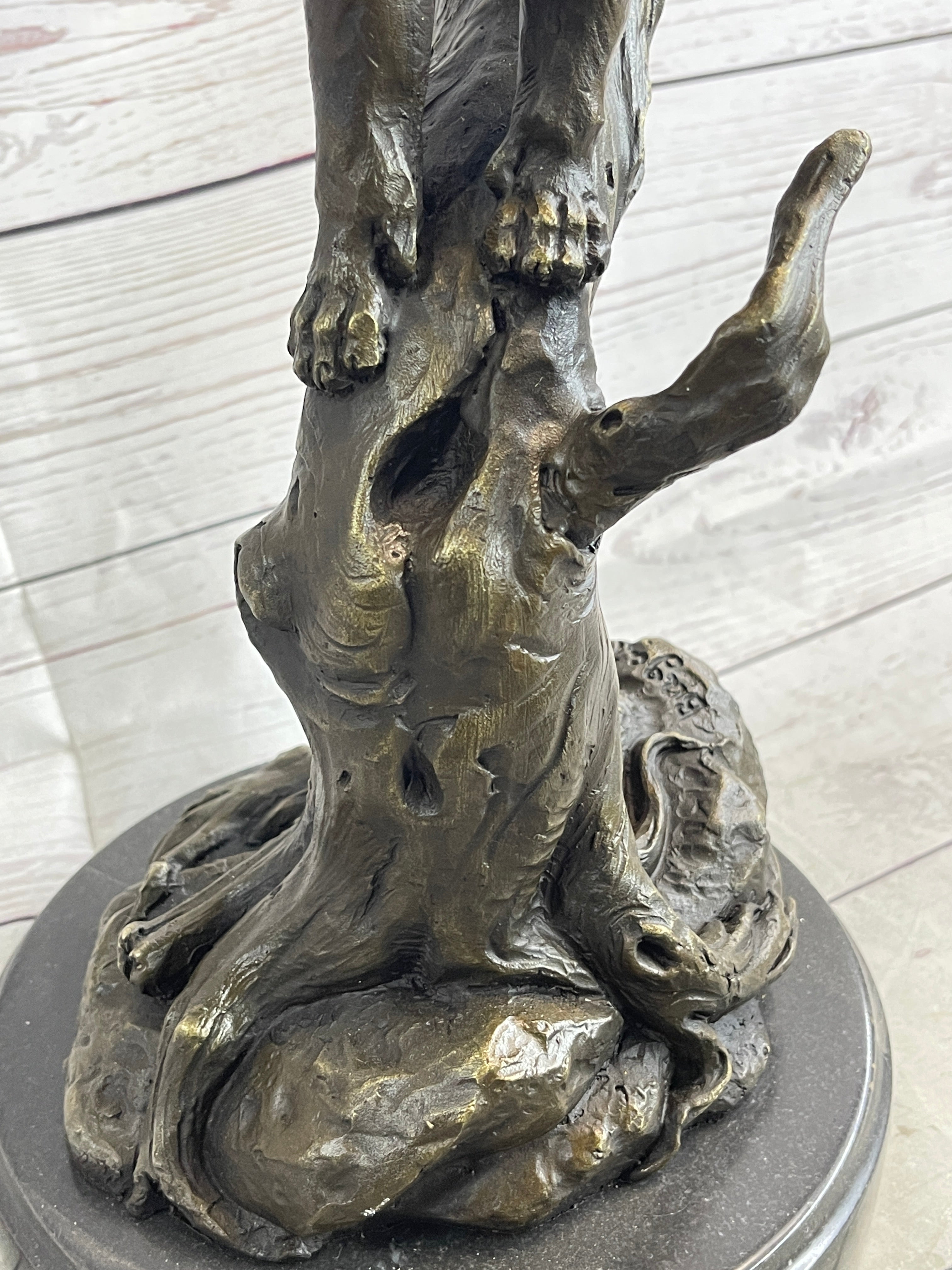 LARGE BRONZE SCULPTURE LION PANTHER TIGER PUMA COUGAR BIG CAT STATUE AFRICAN ART