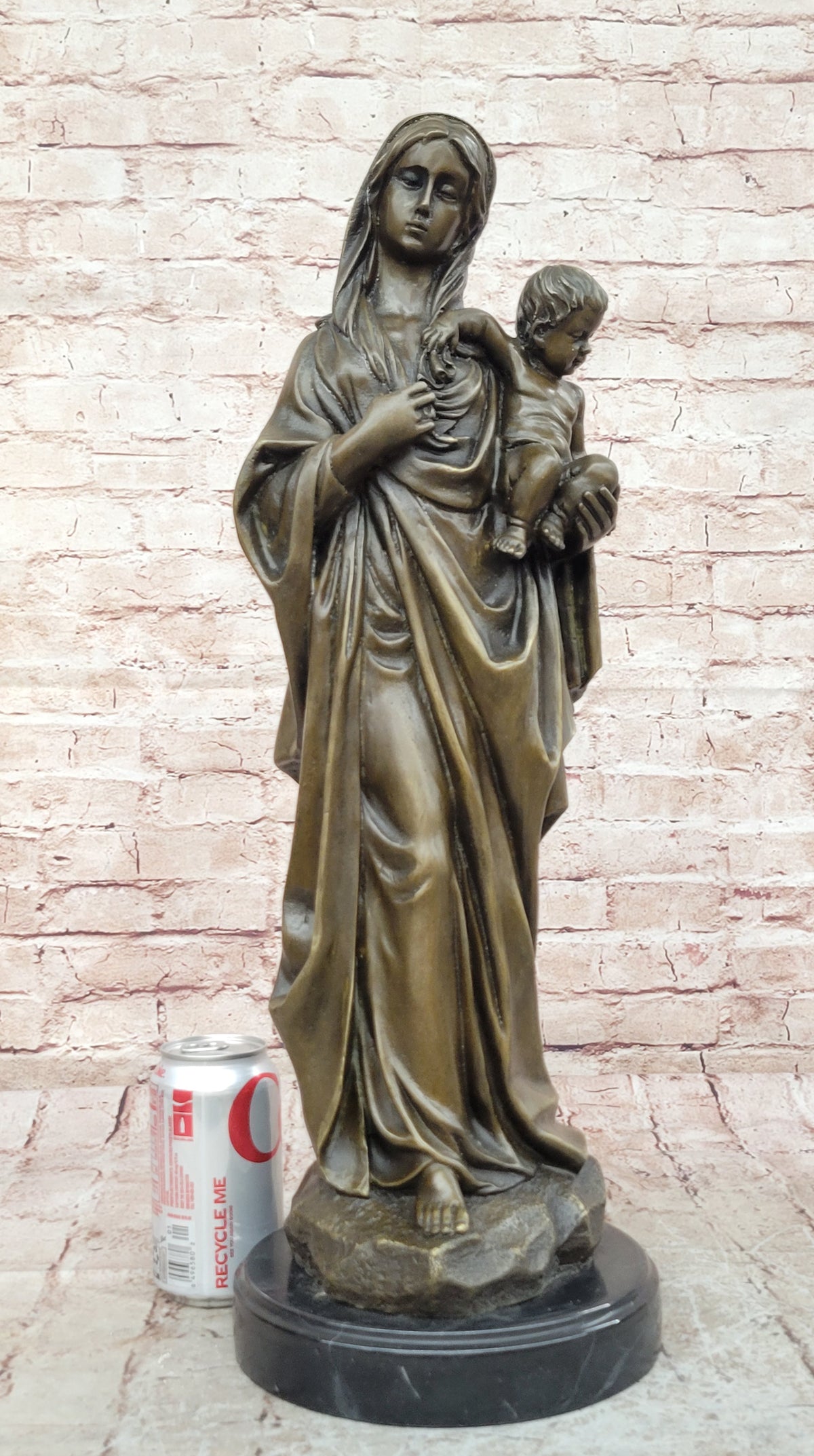 Mother Madonna With Baby Jesus Art Bronze Sculpture Statue Figurine Figure Sale