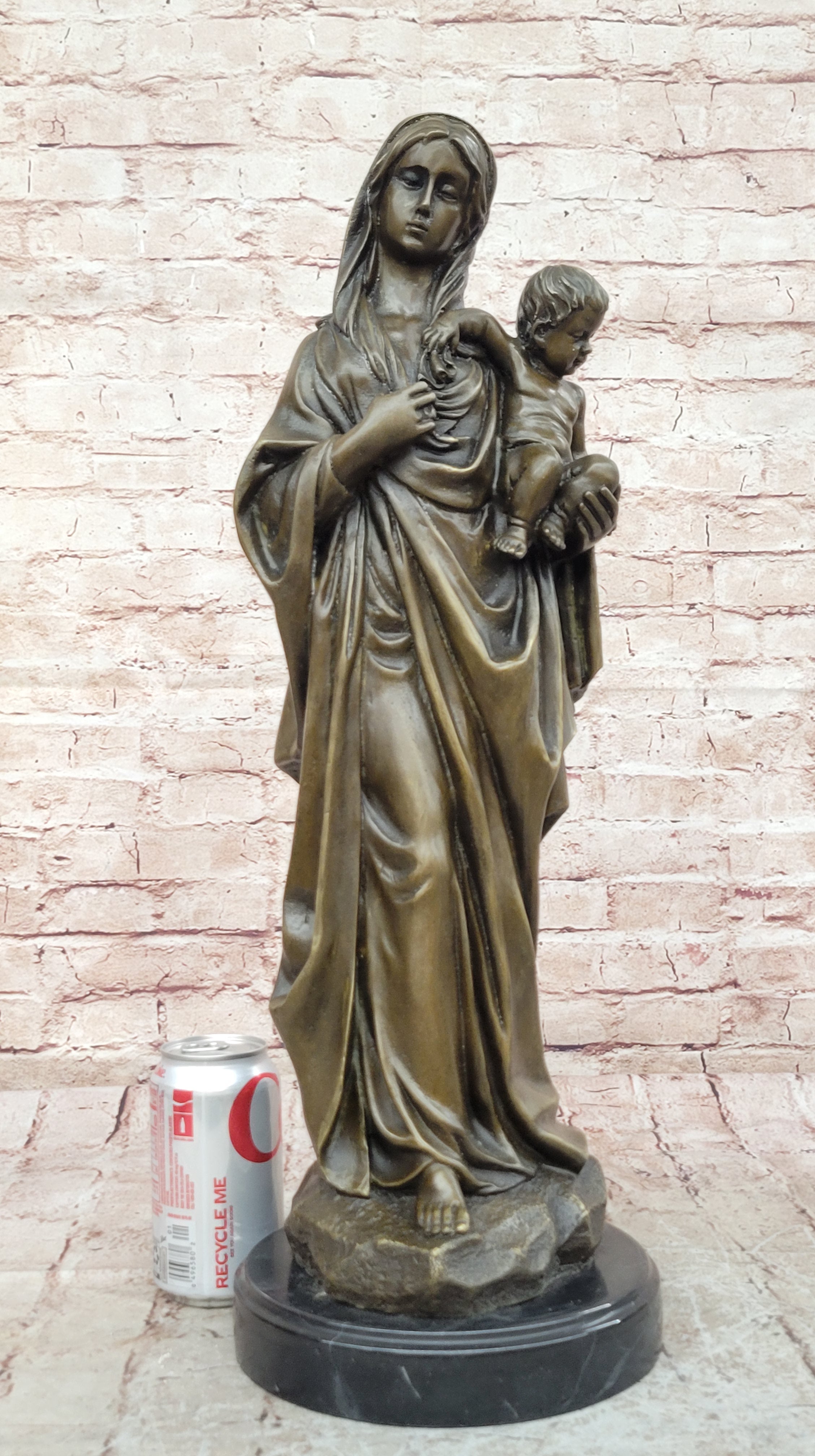 Mother Madonna With Baby Jesus Art Bronze Sculpture Statue Figurine Figure Sale