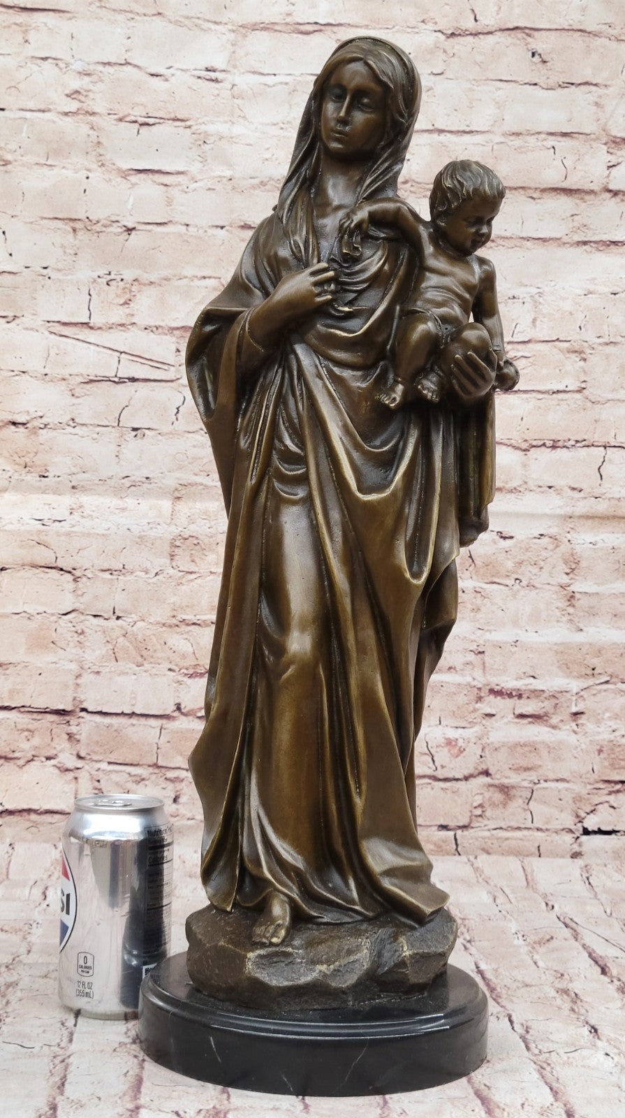Mother Madonna With Baby Jesus Art Bronze Sculpture Statue Figurine Figure Sale