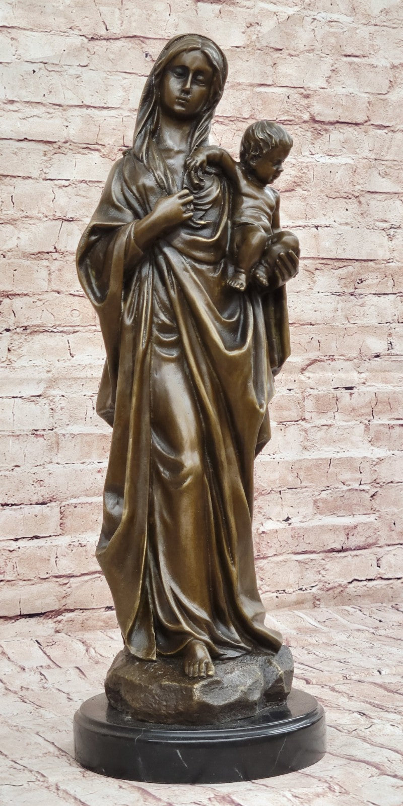 Mother Madonna With Baby Jesus Art Bronze Sculpture Statue Figurine Figure Sale
