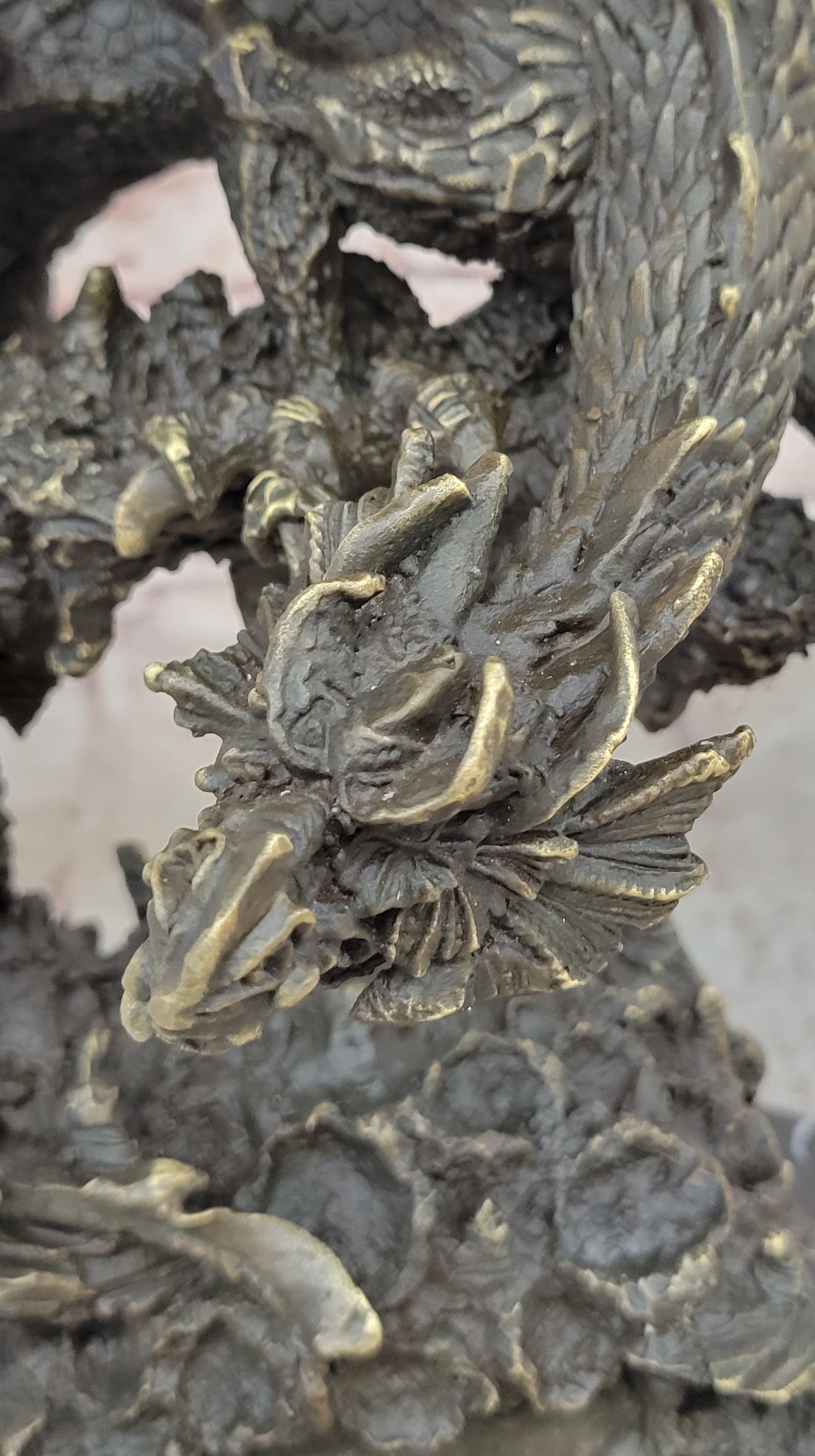 Handcrafted bronze sculpture SALE Dragon Flying Mythical Original Signed *