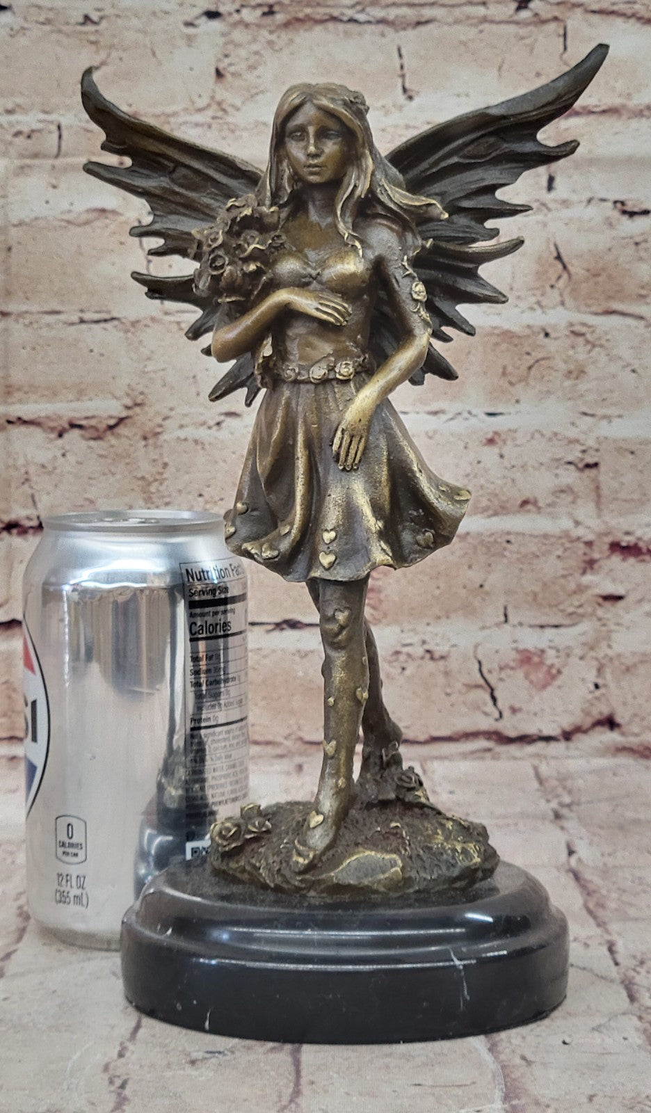 Handcrafted bronze sculpture SALE Holding Love Of Angel Patou Original Signed *