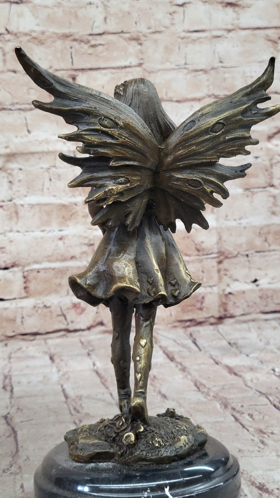 Handcrafted bronze sculpture SALE Holding Love Of Angel Patou Original Signed *