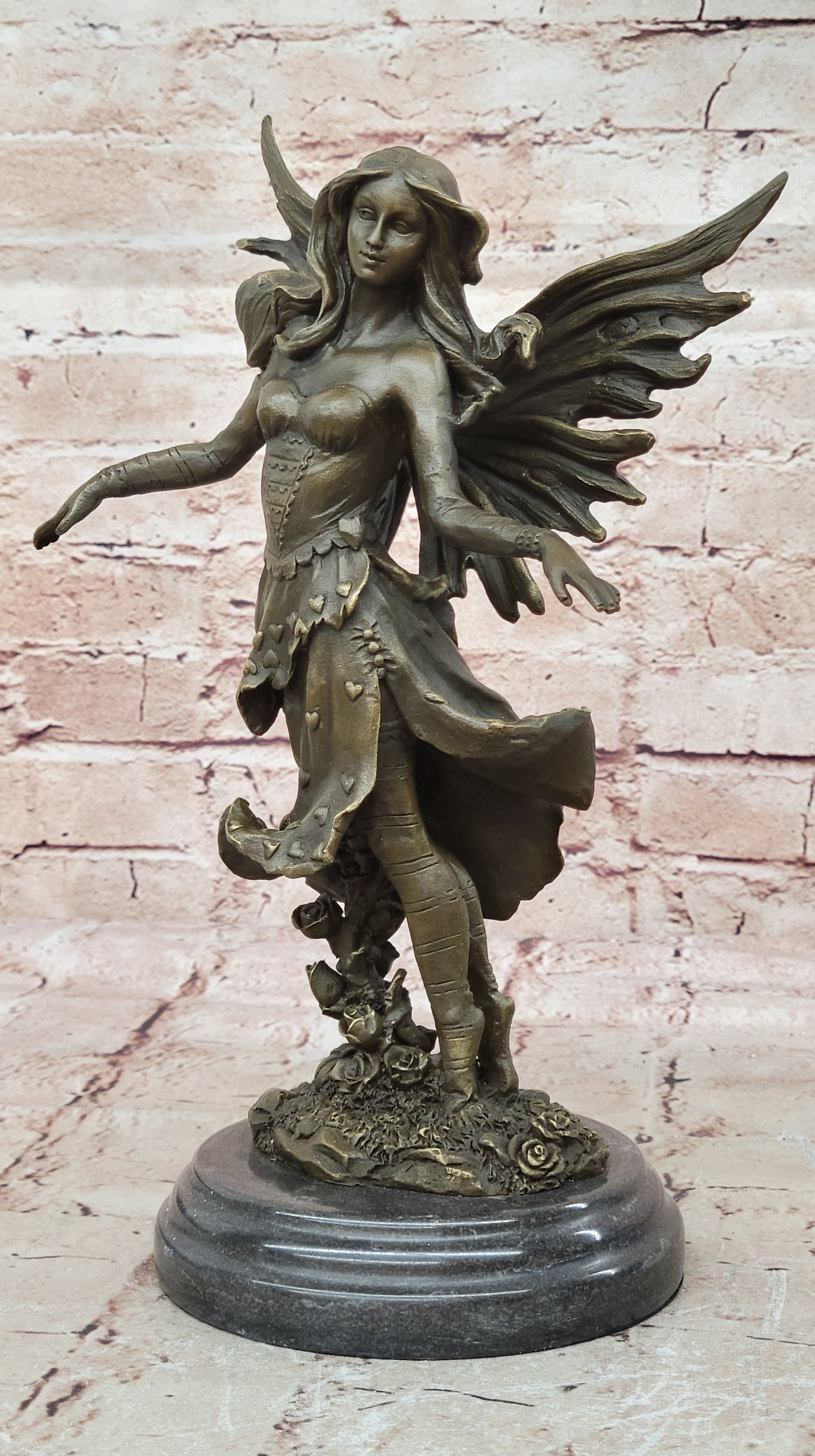 Art Deco Original Vitaleh Fairy Bronze Sculpture Valentine Gift Present Sale
