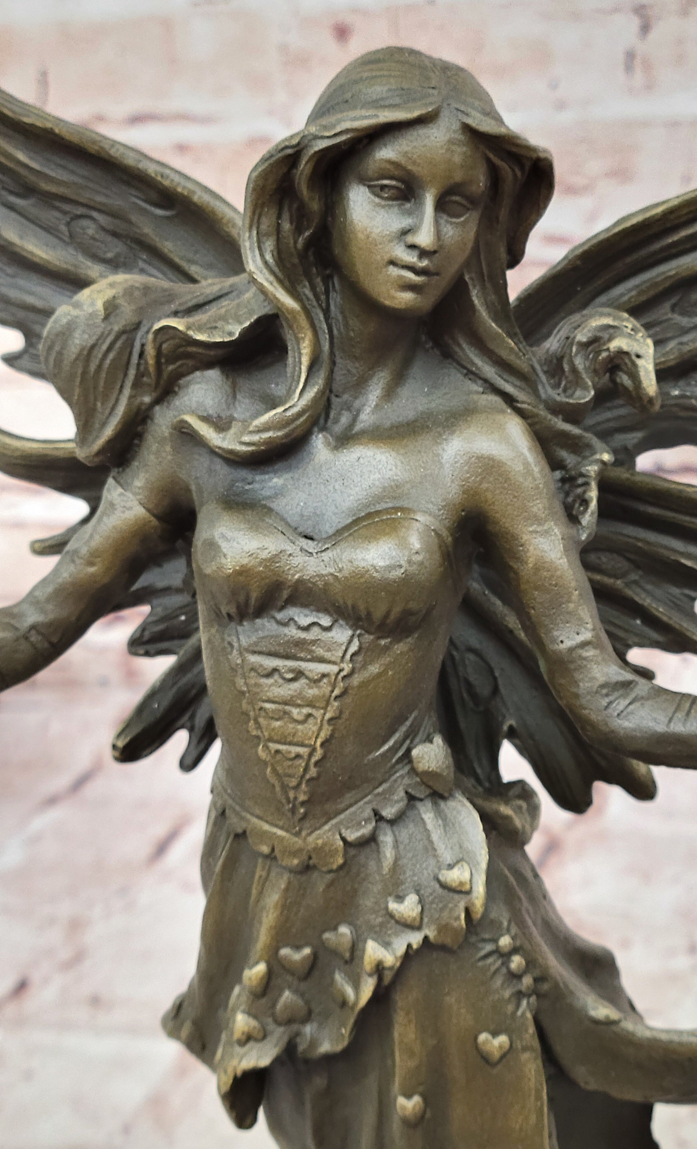 Art Deco Original Vitaleh Fairy Bronze Sculpture Valentine Gift Present Sale