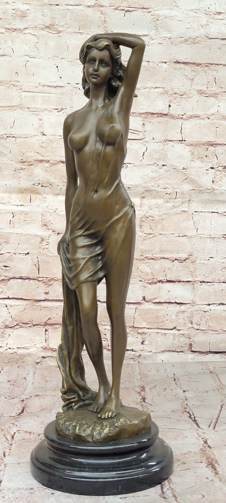 SEXY SEDUCTIVE NUDE GIRL BRONZE SCULPTURE SIGNED EROTIC HOT CAST EROTIC NAKED
