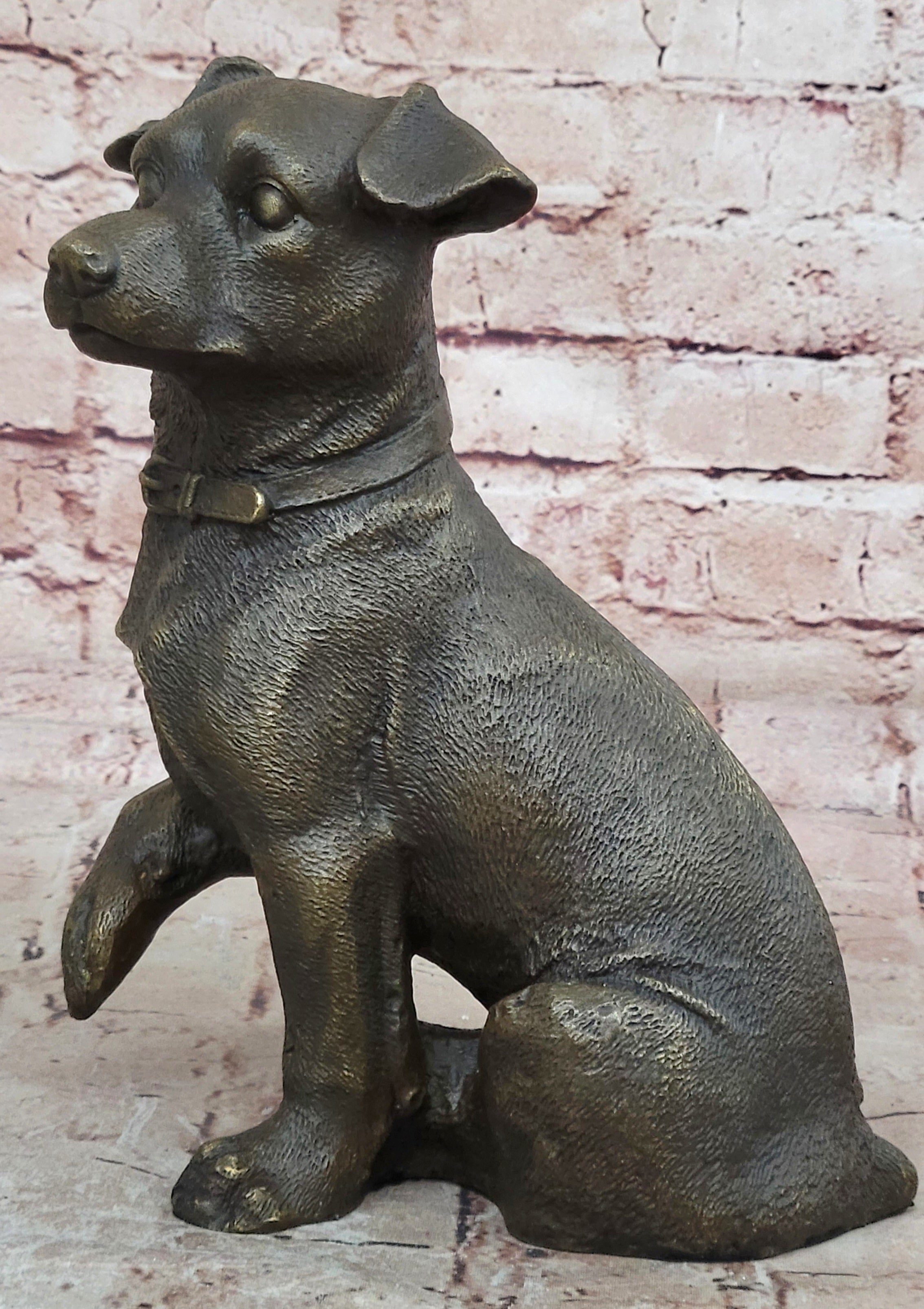 Adorable Labrador puppy Bronze Art Deco Sculpture Figurine Dog Statue Decor