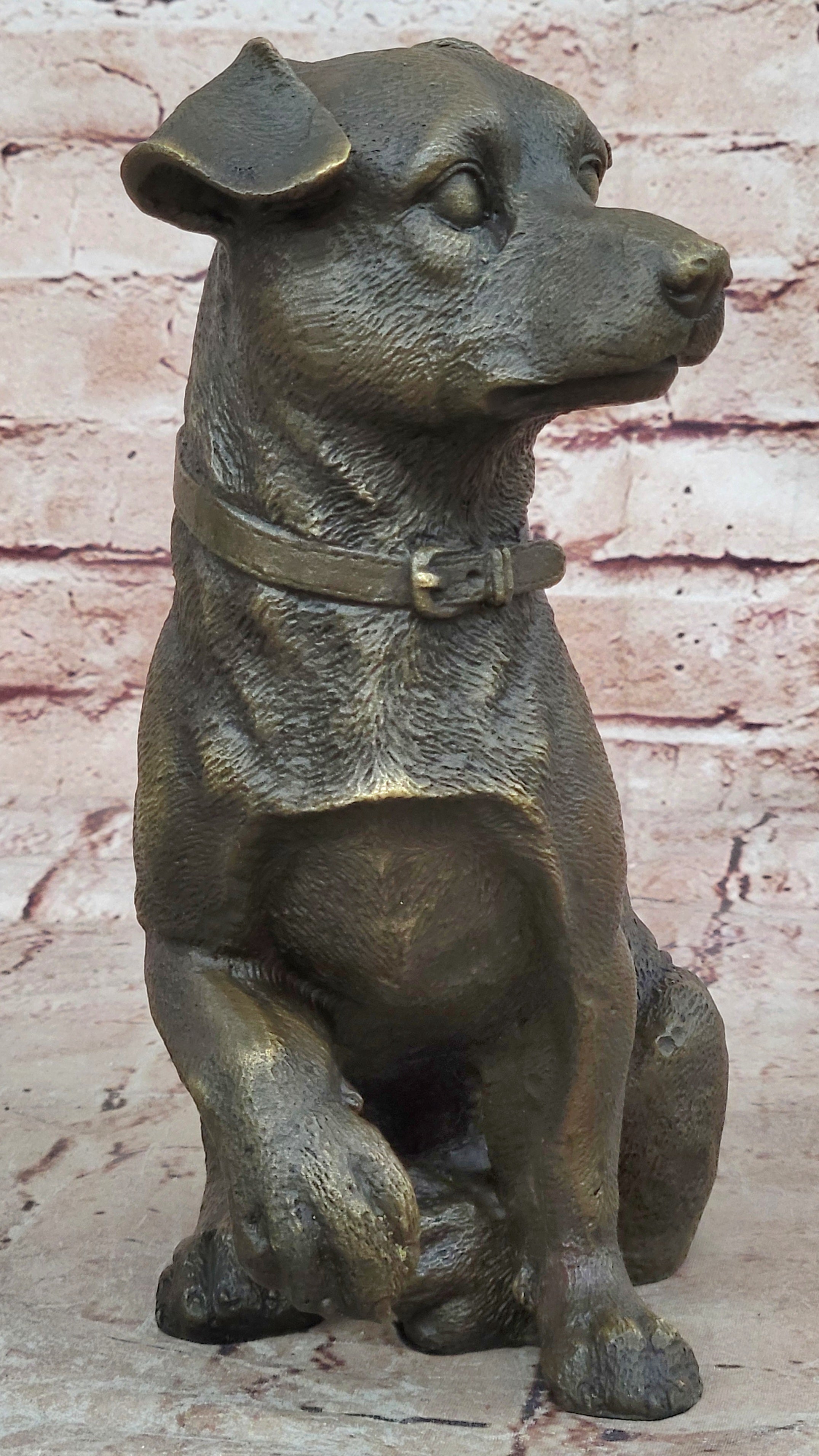 Adorable Labrador puppy Bronze Art Deco Sculpture Figurine Dog Statue Decor