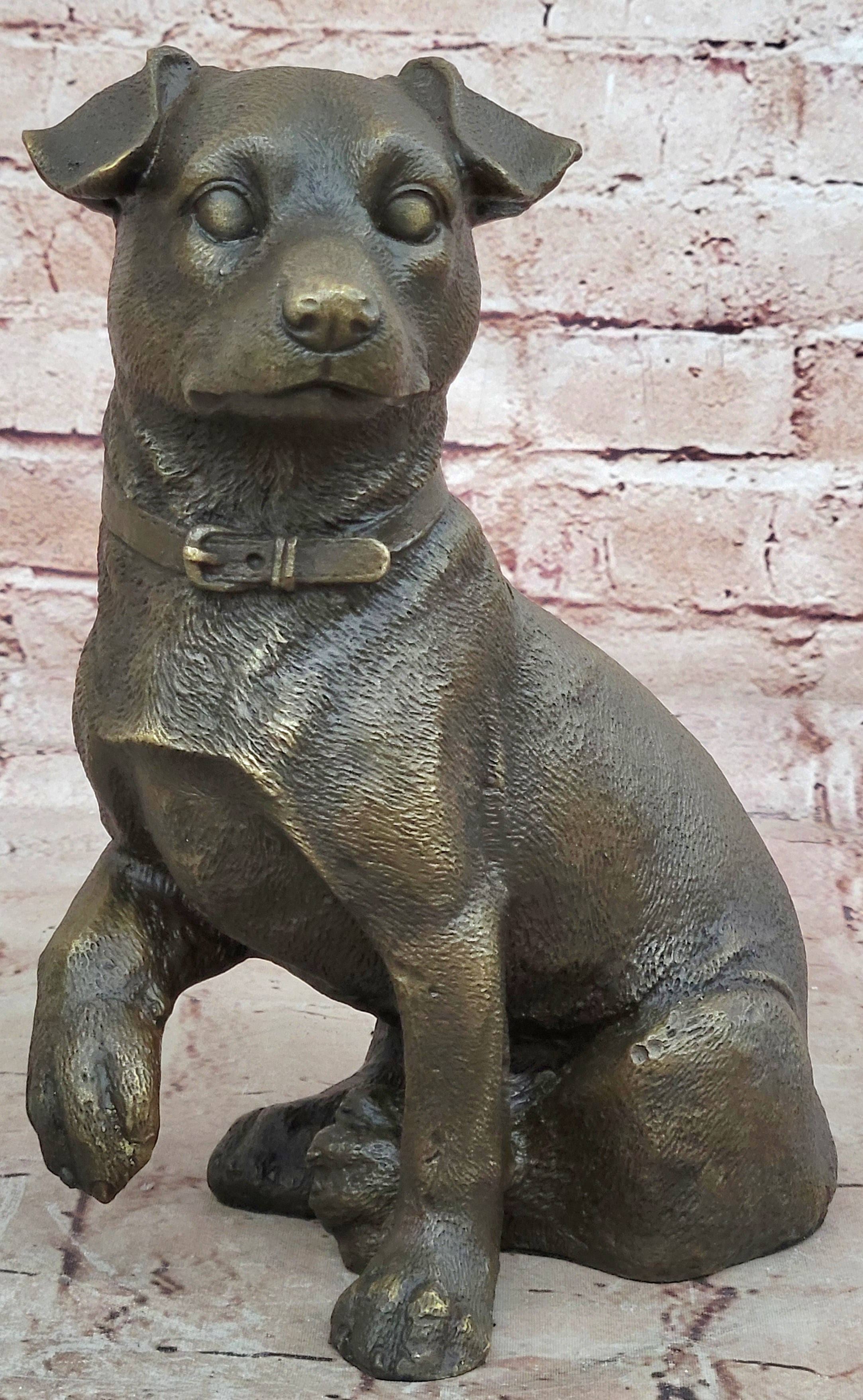 Adorable Labrador puppy Bronze Art Deco Sculpture Figurine Dog Statue Decor