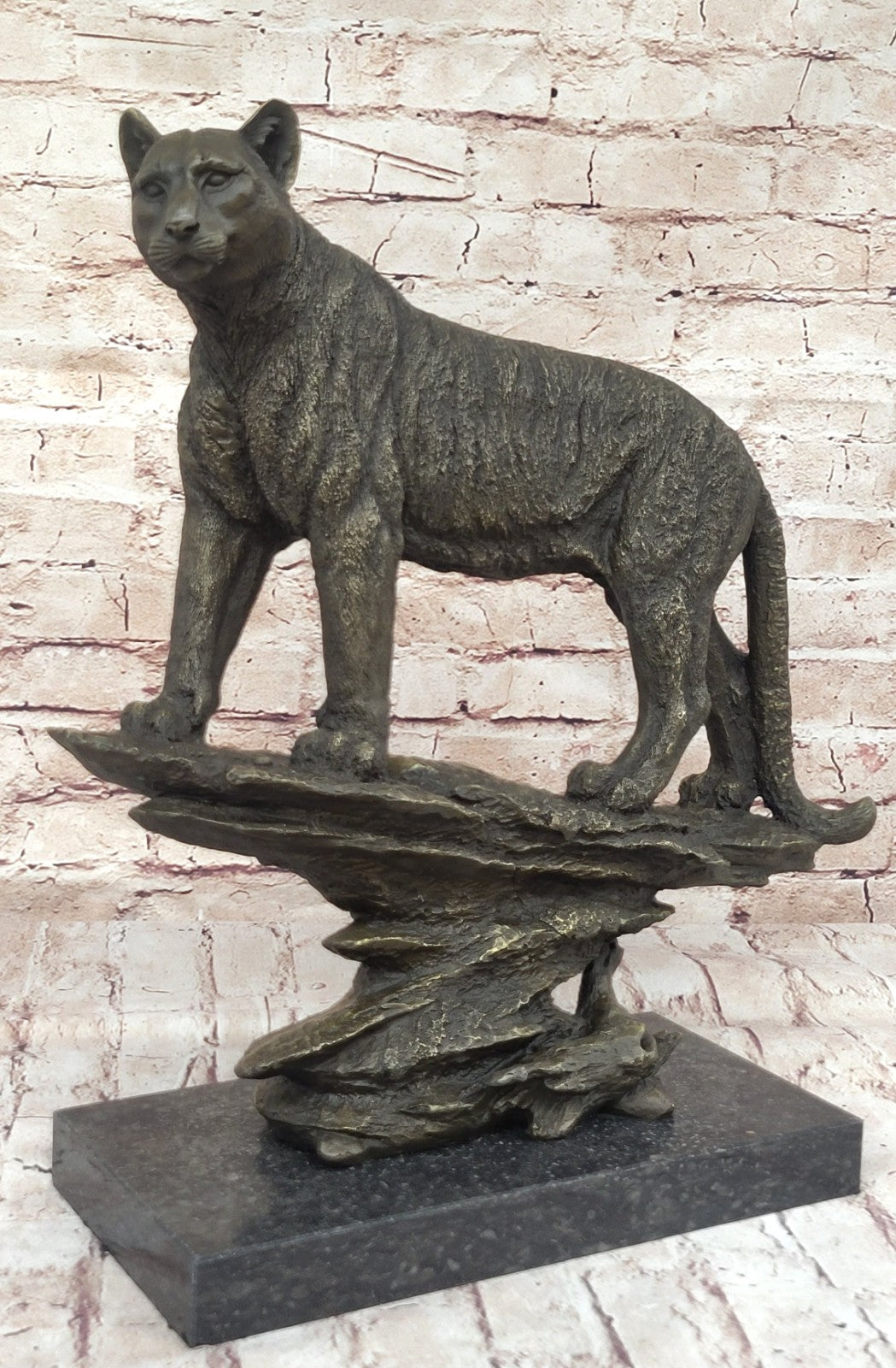 Jaguar Panther Leopard Cougar Big Cat Collector Artwork Bronze Statue Bugatti