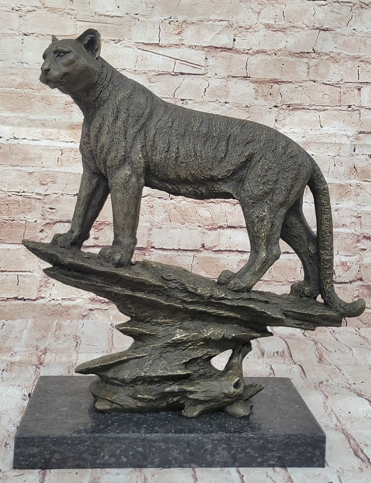 Jaguar Panther Leopard Cougar Big Cat Collector Artwork Bronze Statue Bugatti