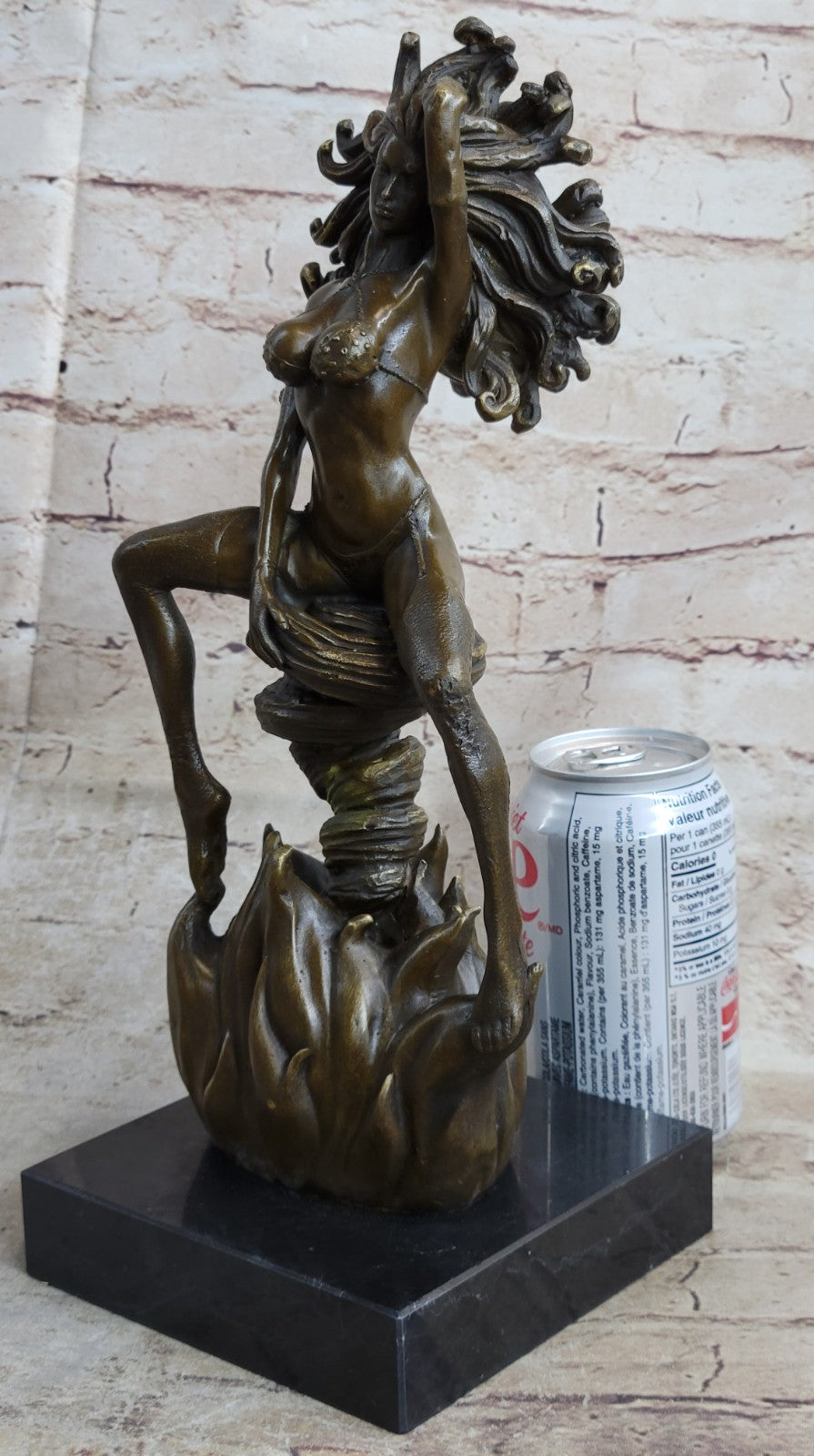 MEDUSA Mythical Snake Lady Style Nude Female Sculpture Naked Statue Bronze Decor