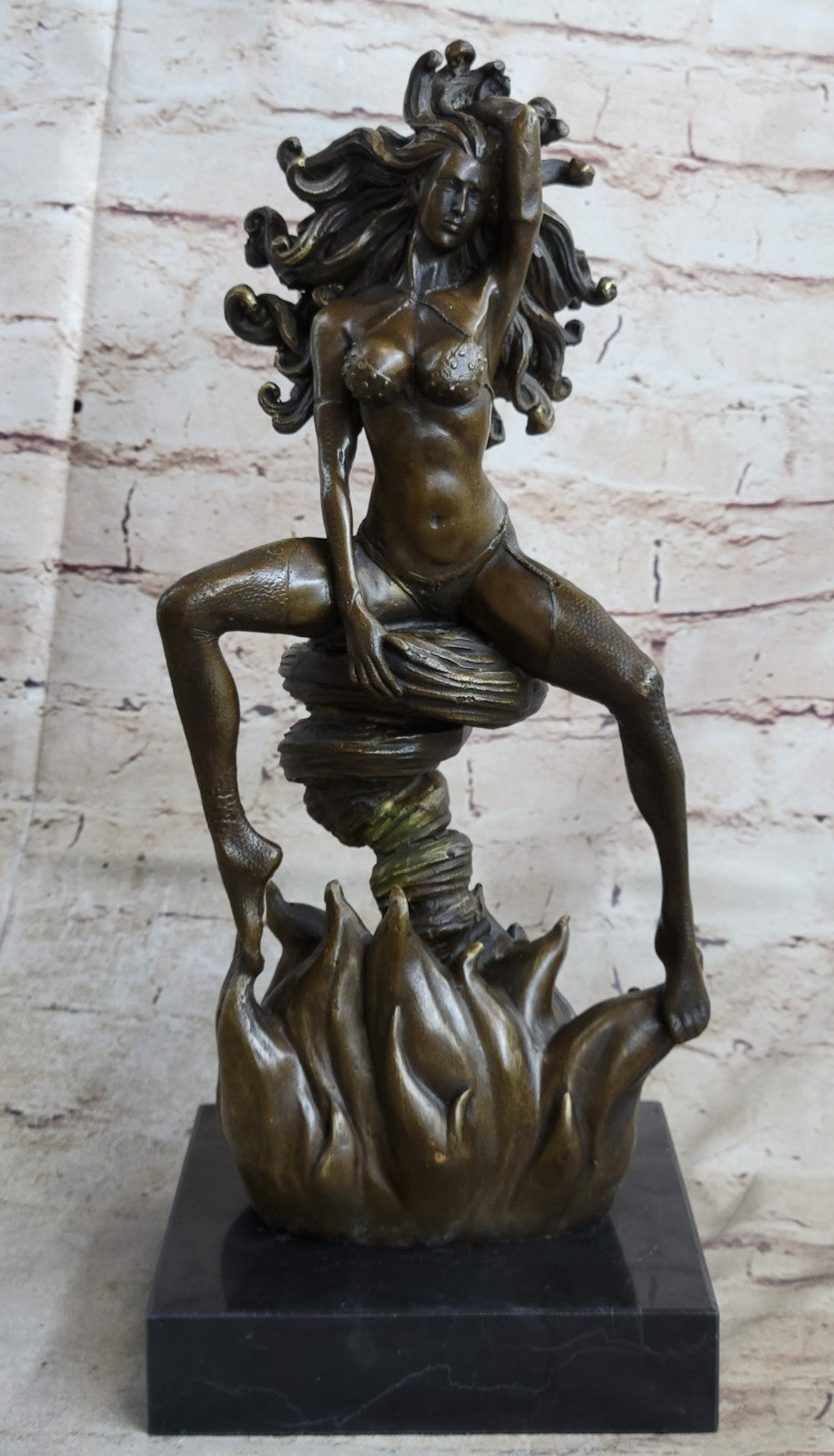 MEDUSA Mythical Snake Lady Style Nude Female Sculpture Naked Statue Bronze Decor