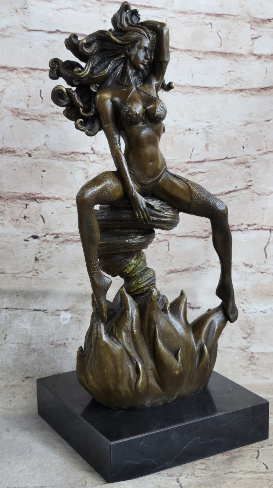 MEDUSA Mythical Snake Lady Style Nude Female Sculpture Naked Statue Bronze Decor