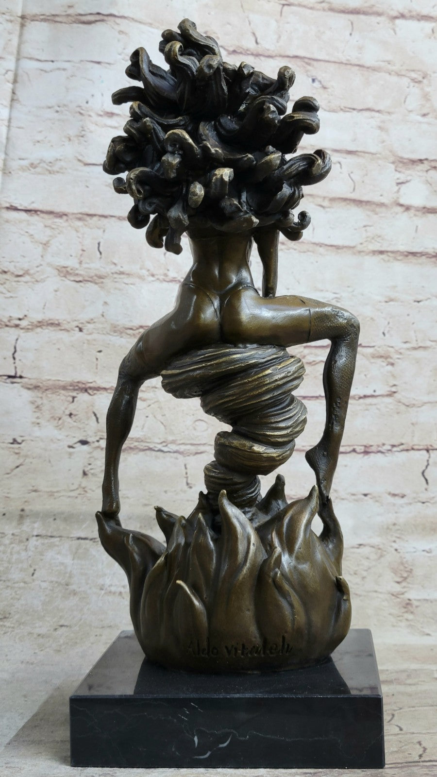 MEDUSA Mythical Snake Lady Style Nude Female Sculpture Naked Statue Bronze Decor