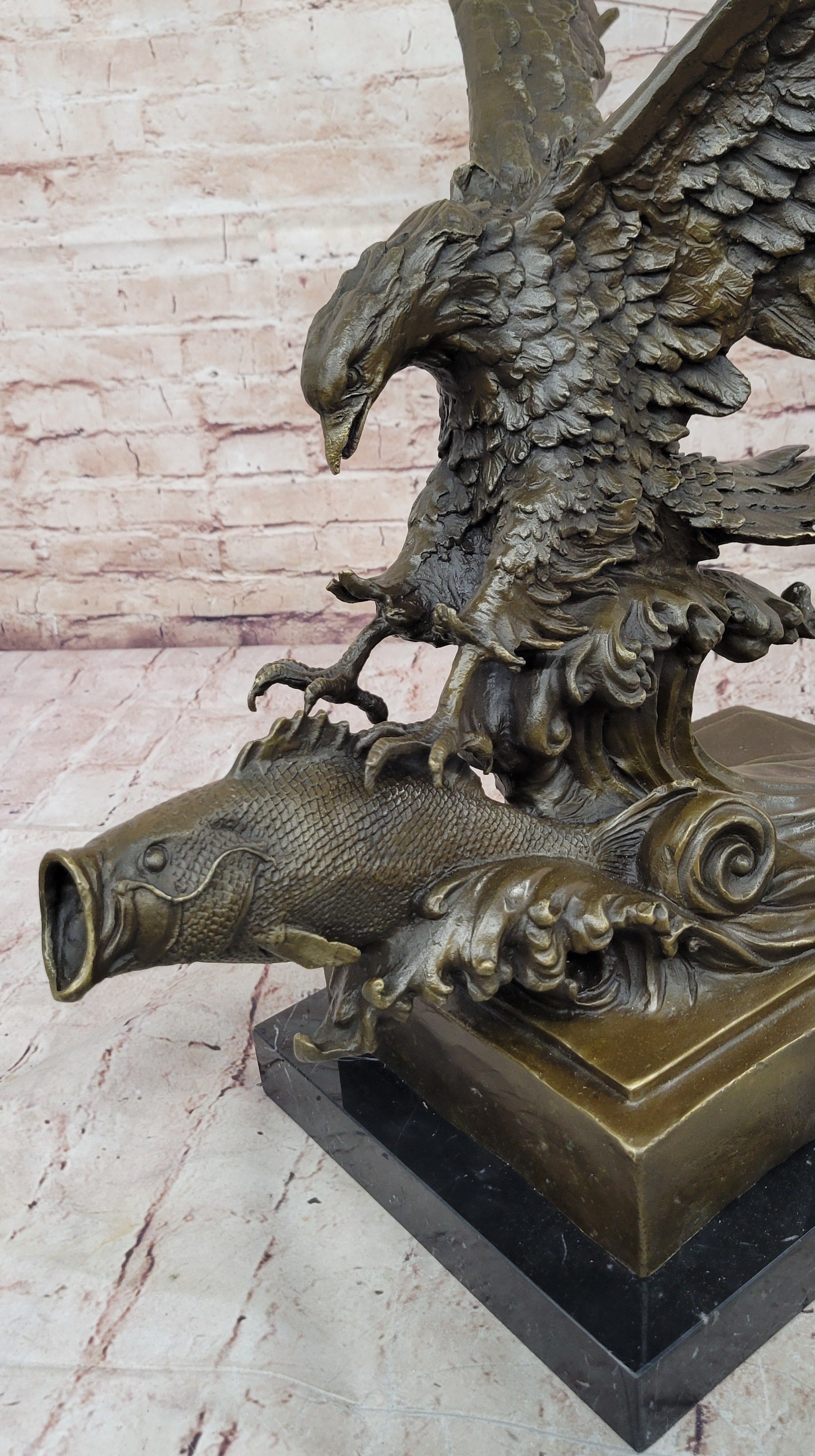 Incredible American Eagle Bronze Sculpture by Milo - Magnificent Wildlife Artwork with Stunning Detail